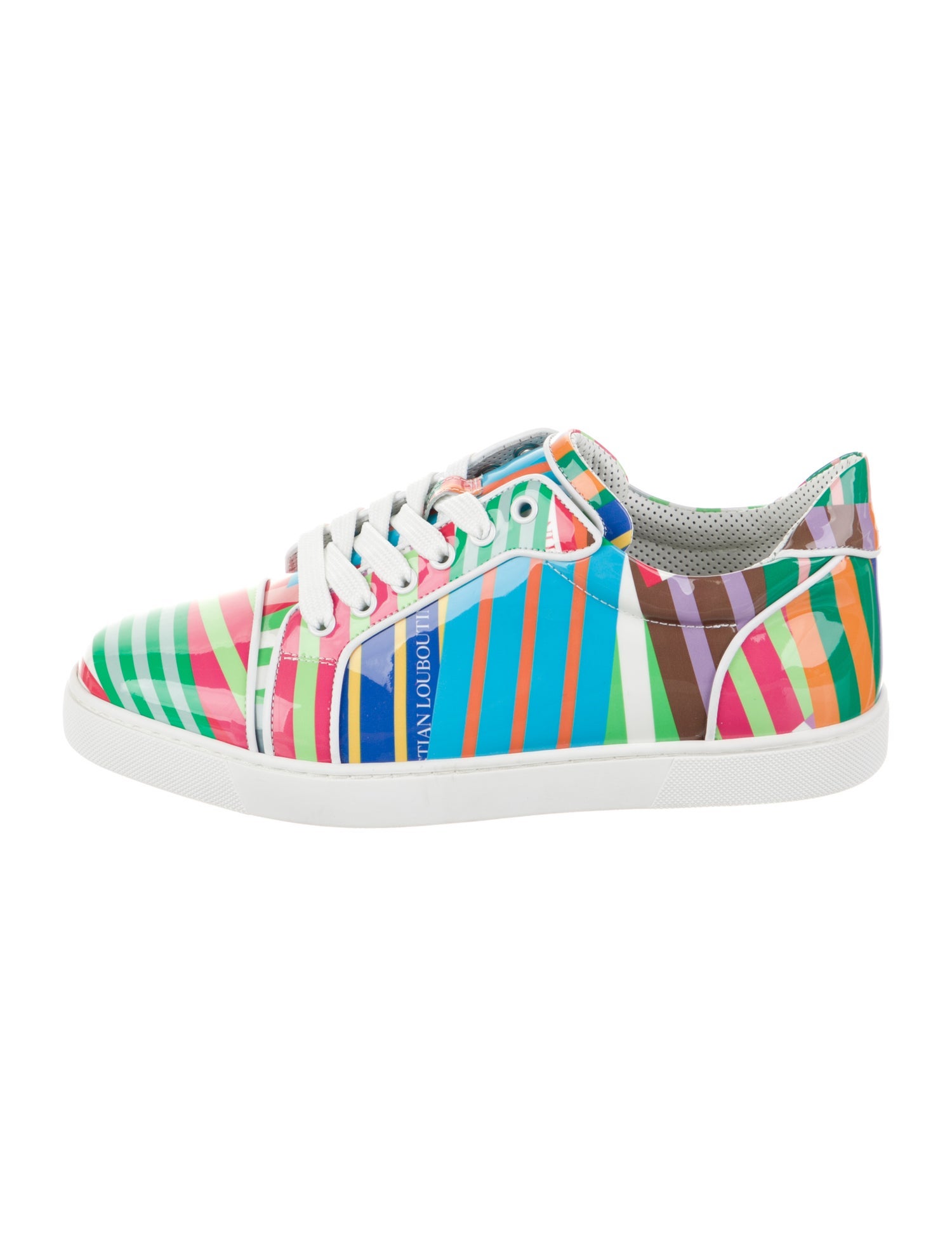 Christian Louboutin Patent Leather Striped Sneakers