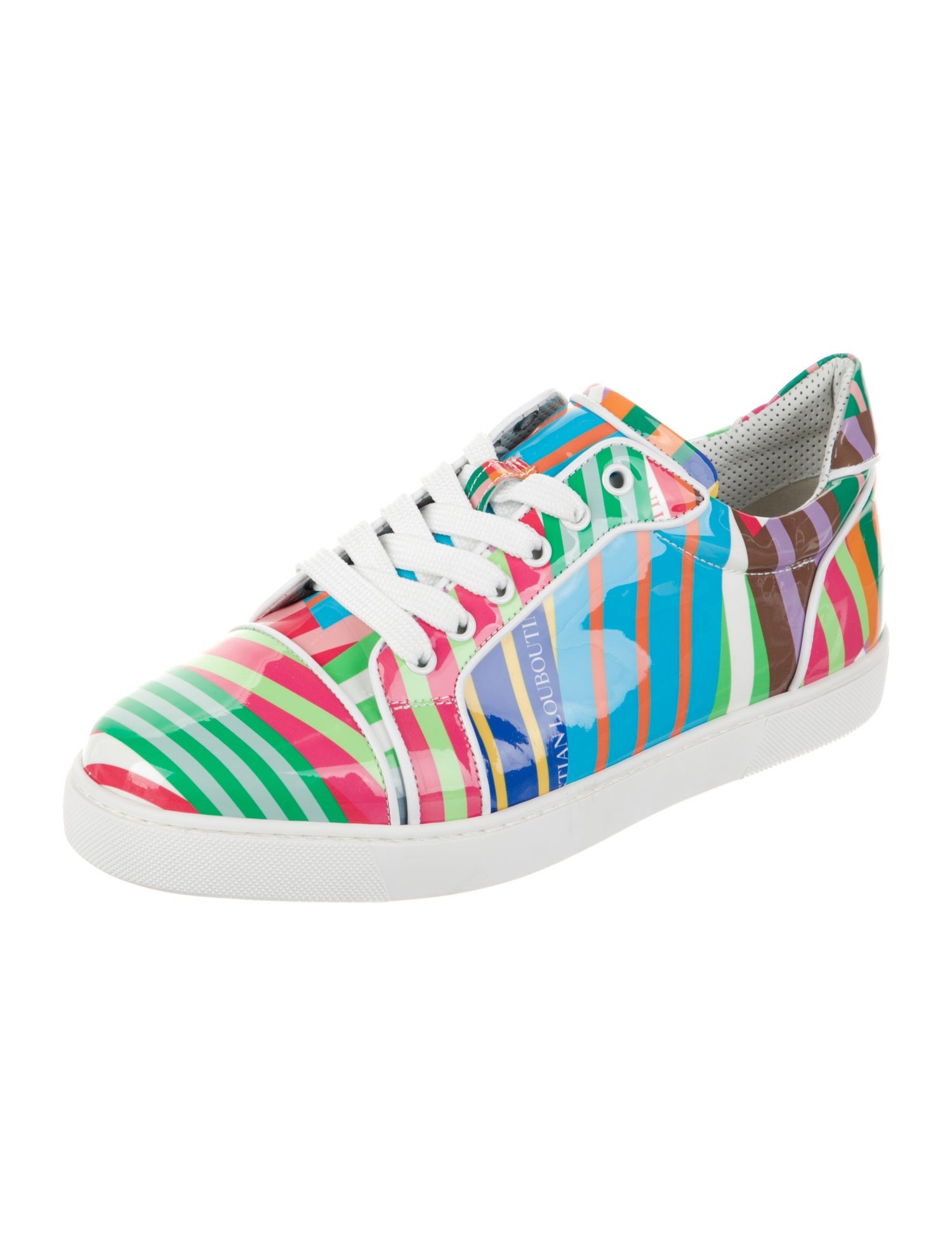 Christian Louboutin Patent Leather Striped Sneakers