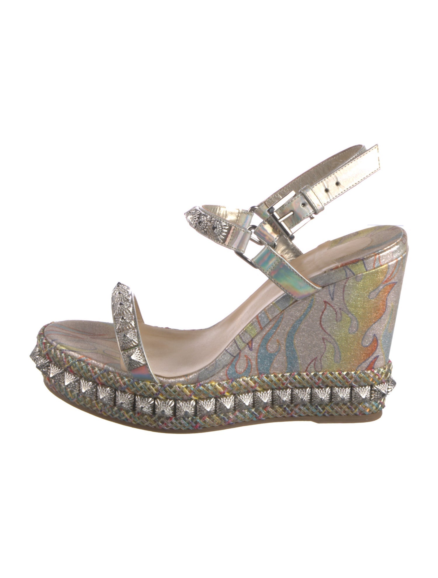 Christian Louboutin Spike Accents Canvas Espadrilles