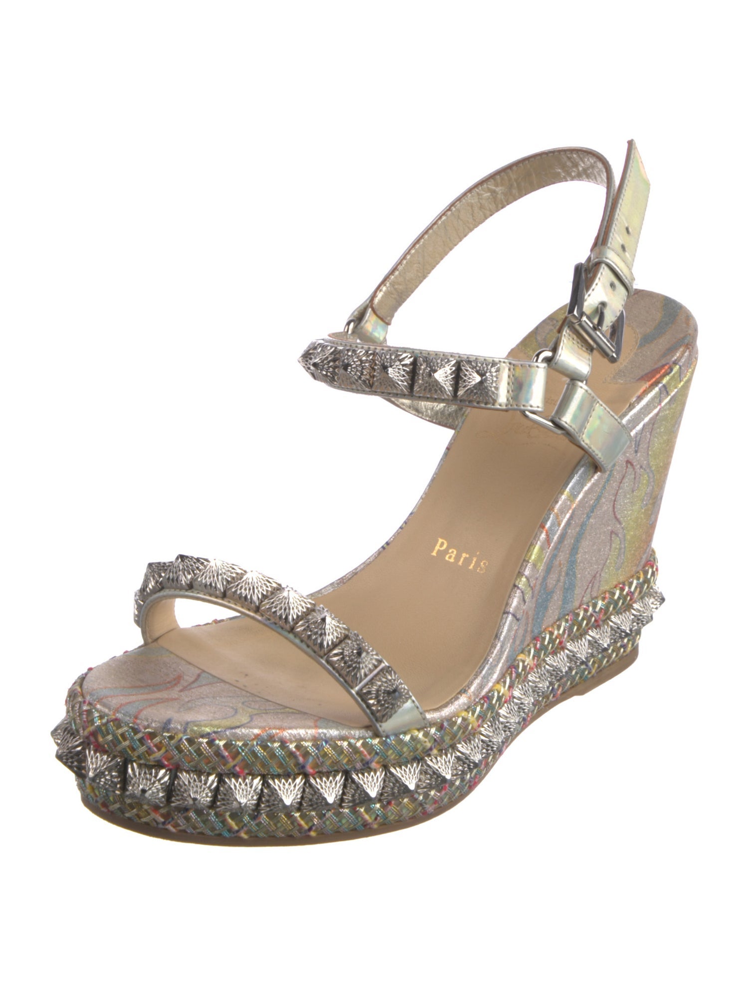 Christian Louboutin Spike Accents Canvas Espadrilles