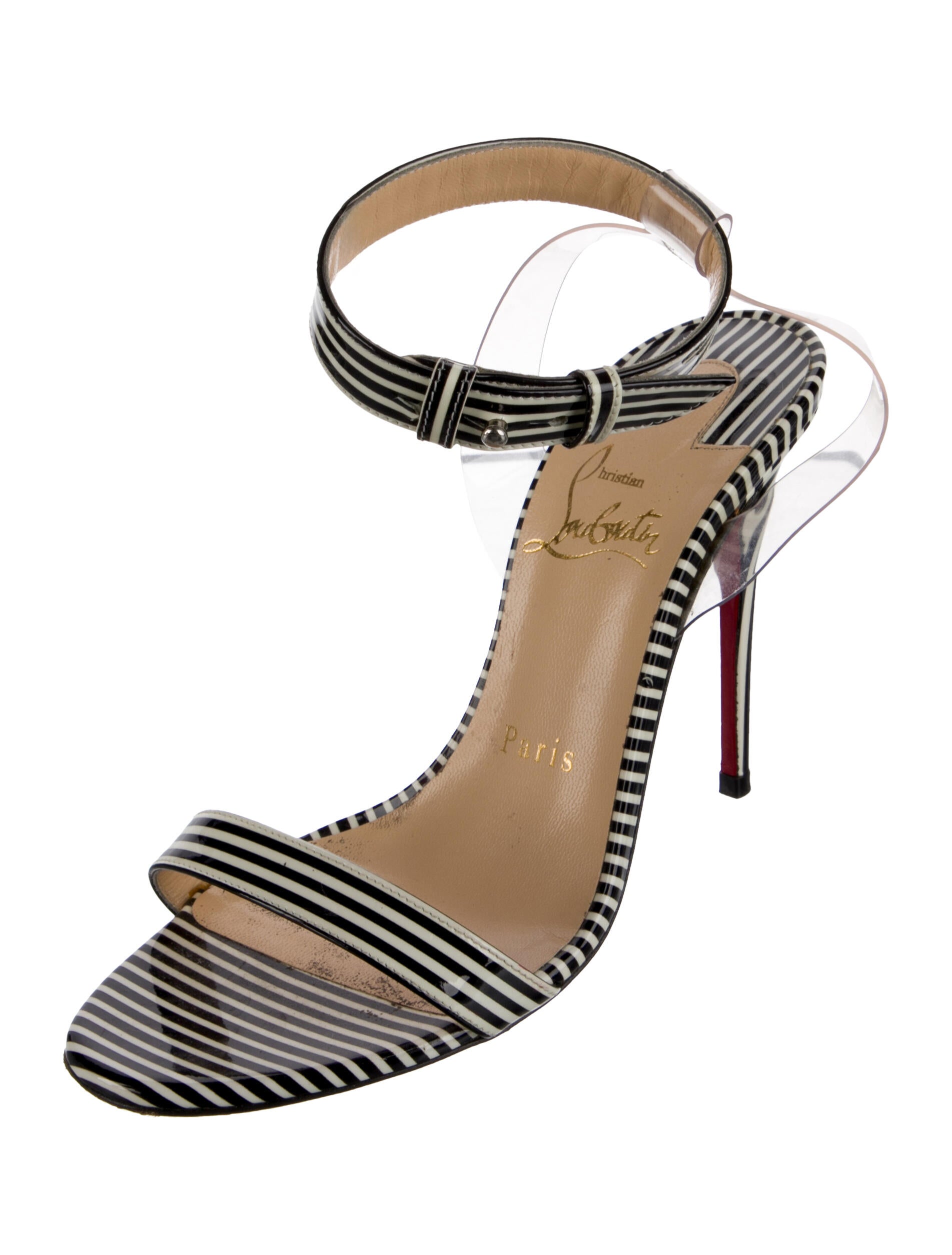 Christian Louboutin Patent Leather Printed Sandals