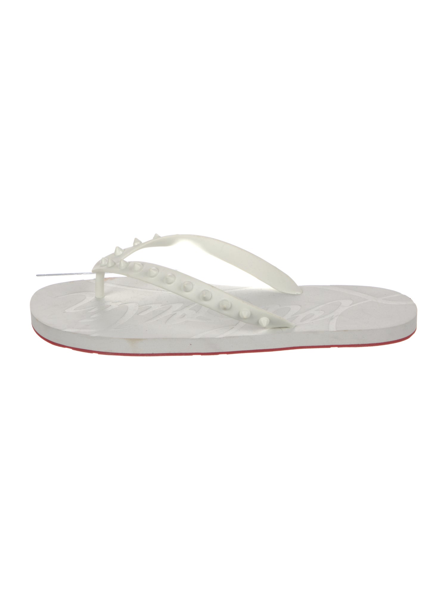 Christian Louboutin Spike Accents Rubber Flip Flops