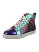 Christian Louboutin Patent Leather Colorblock Pattern Sneakers