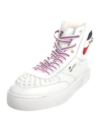 Christian Louboutin Leather Colorblock Pattern Sneakers