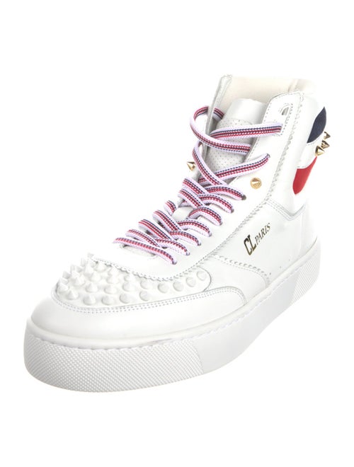 Christian Louboutin Leather Colorblock Pattern Sneakers