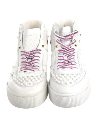 Christian Louboutin Leather Colorblock Pattern Sneakers
