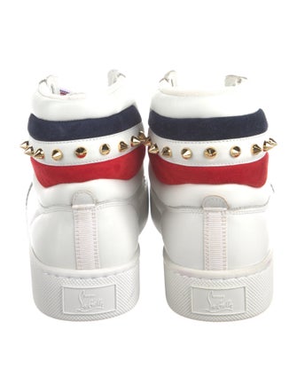 Christian Louboutin Leather Colorblock Pattern Sneakers