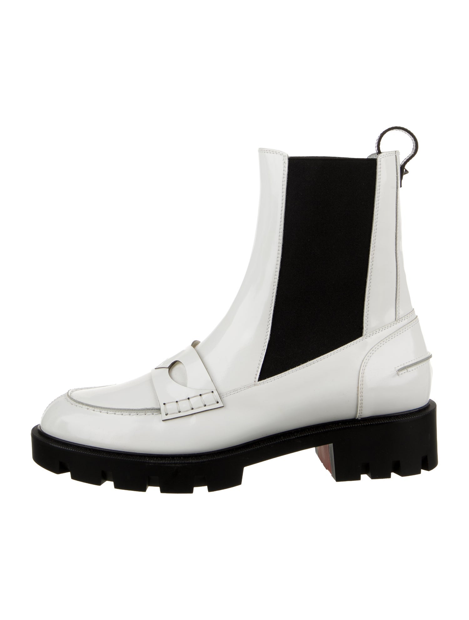 Christian Louboutin Leather Lasercut Accents Chelsea Boots