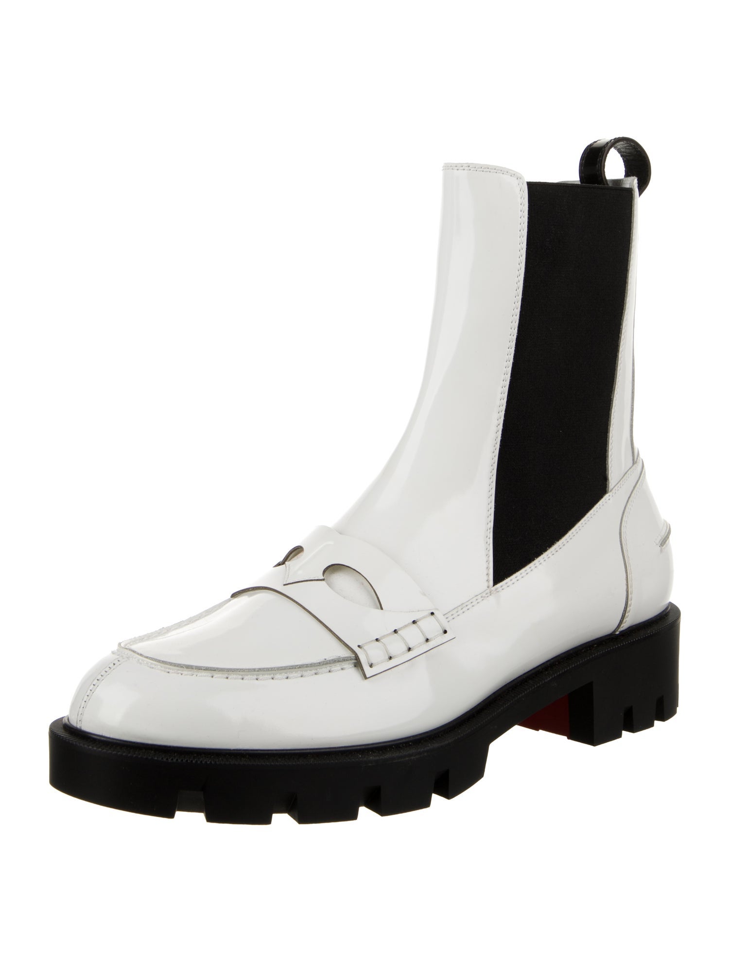 Christian Louboutin Leather Lasercut Accents Chelsea Boots