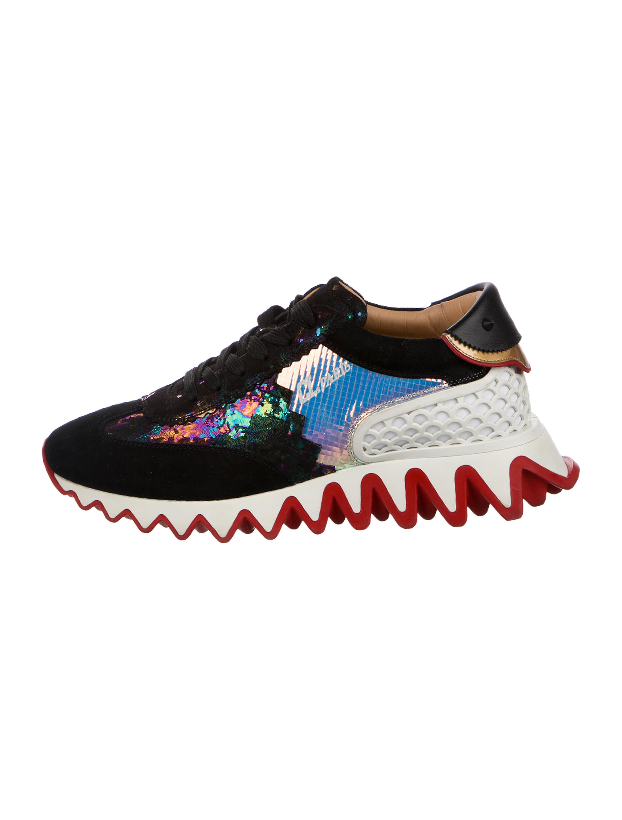 Christian Louboutin Spike Accents Leather Sneakers