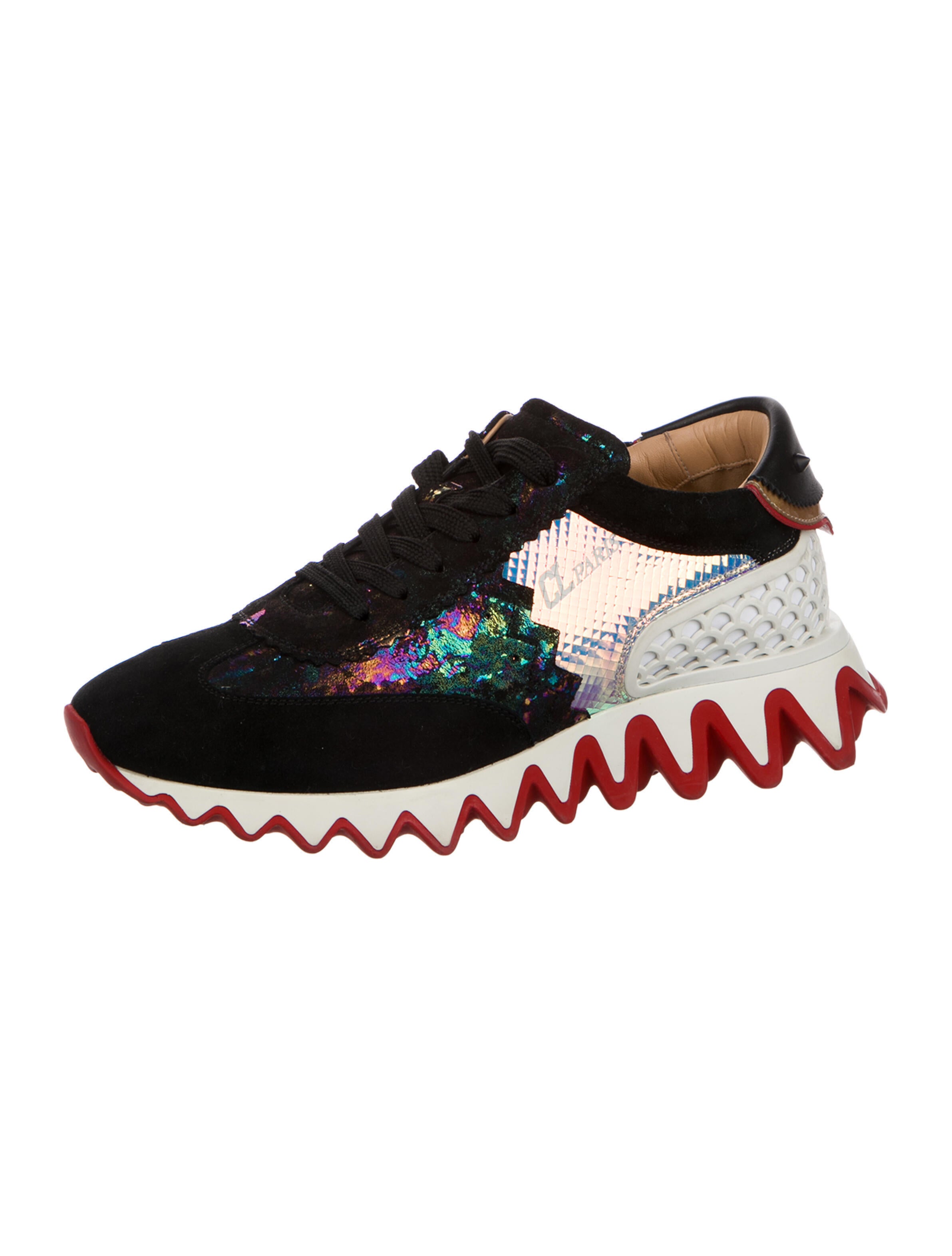Christian Louboutin Spike Accents Leather Sneakers