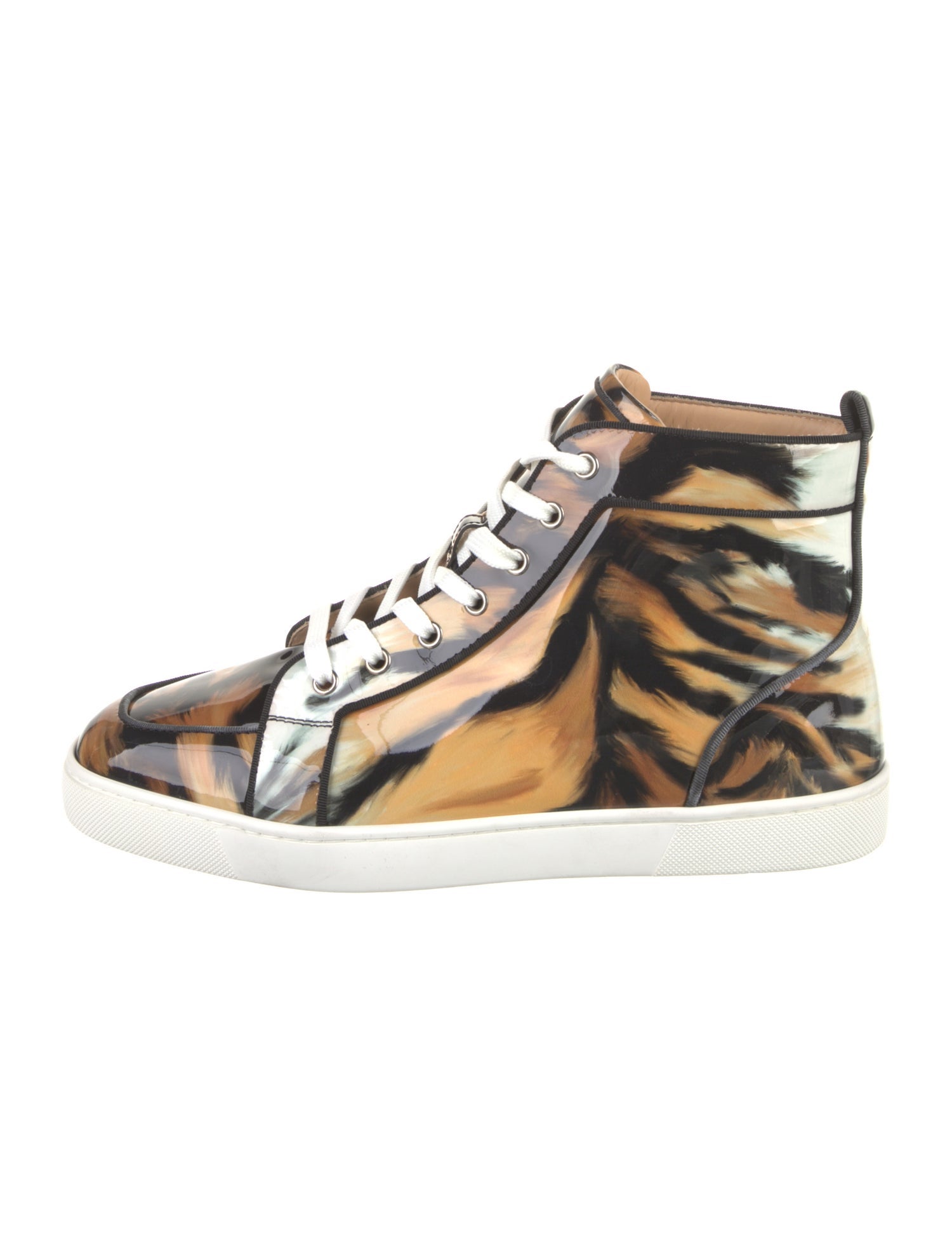 Christian Louboutin Patent Leather Animal Print Sneakers