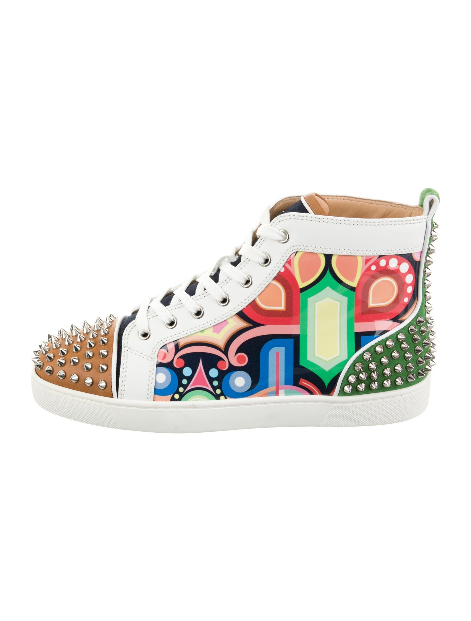 Christian Louboutin Patent Leather Printed Sneakers