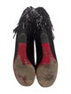 Christian Louboutin Suede Fringe Trim Accent Boots