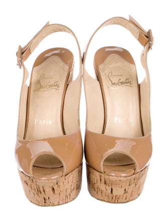 Christian Louboutin Patent Leather Slingback Pumps