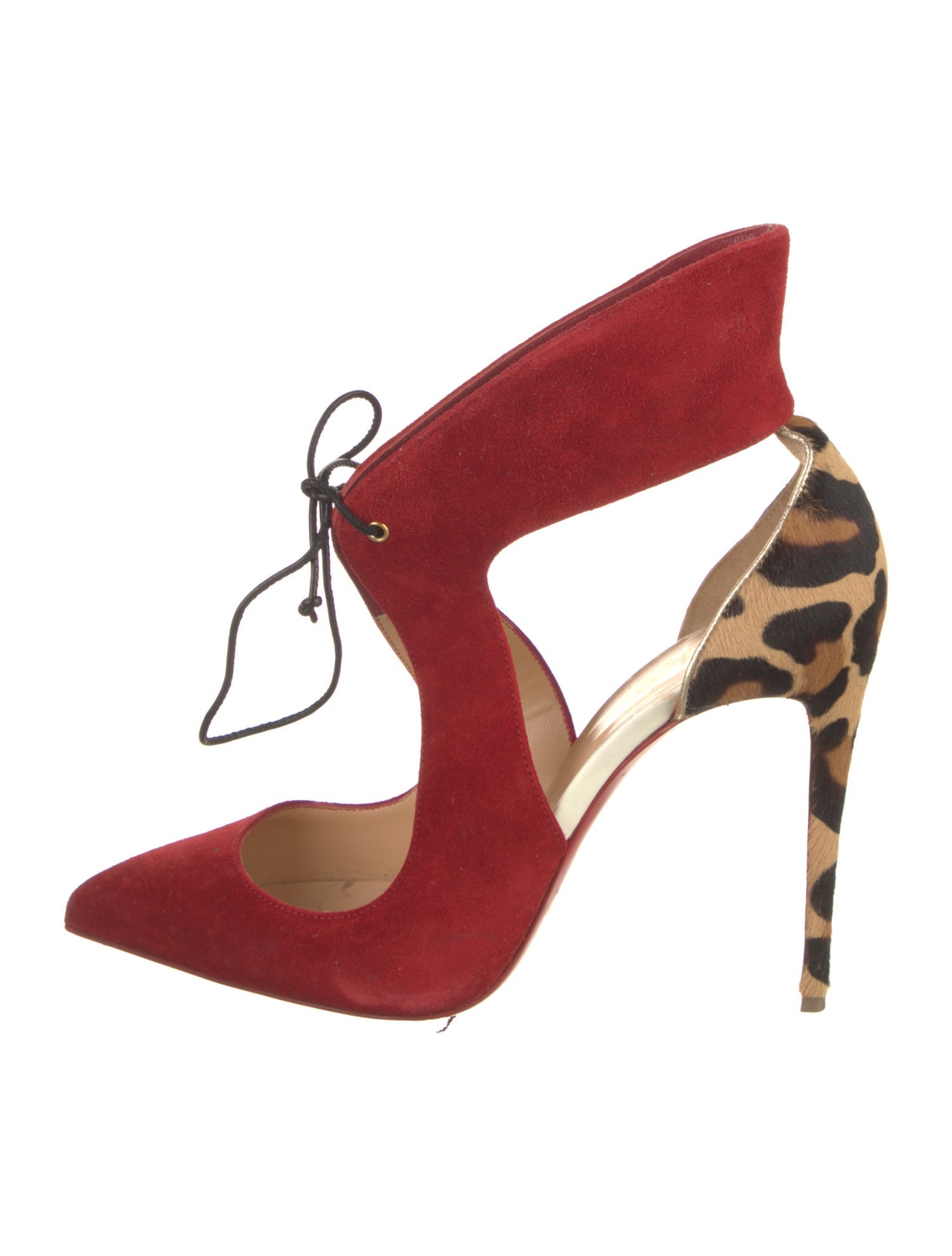 Christian Louboutin Suede Animal Print D'Orsay Pumps