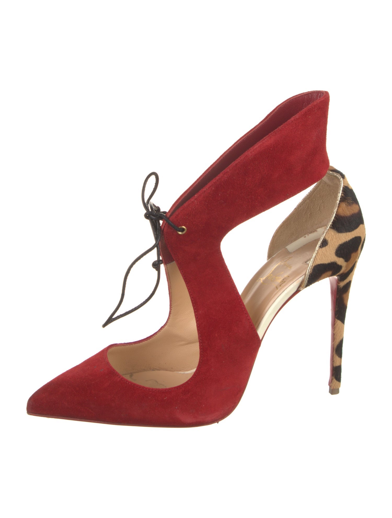 Christian Louboutin Suede Animal Print D'Orsay Pumps