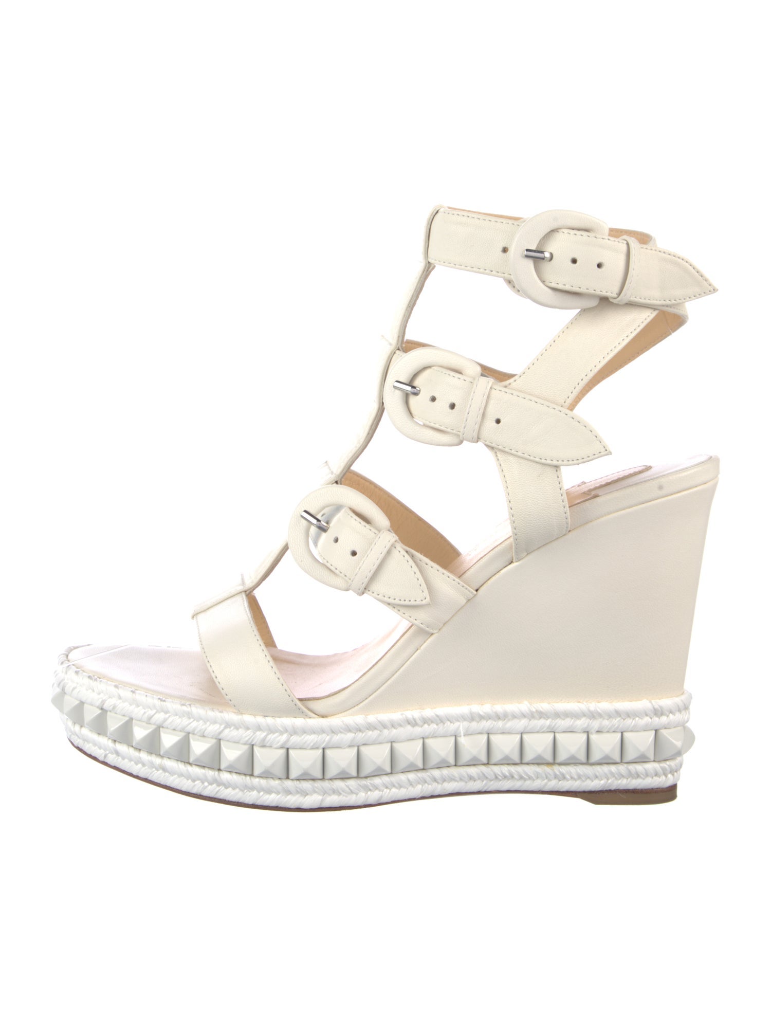 Christian Louboutin Spike Accents Leather Gladiator Sandals