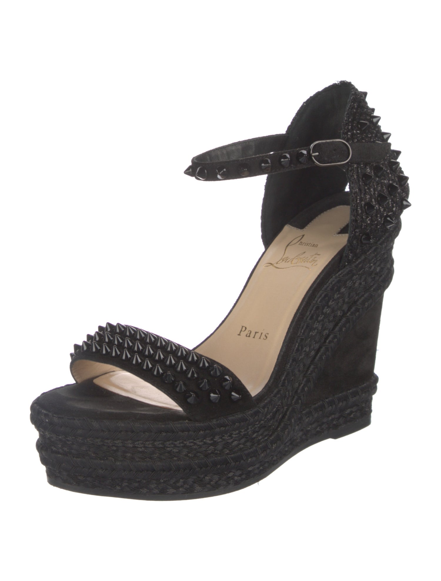 Christian Louboutin Spike Accents Suede Espadrilles