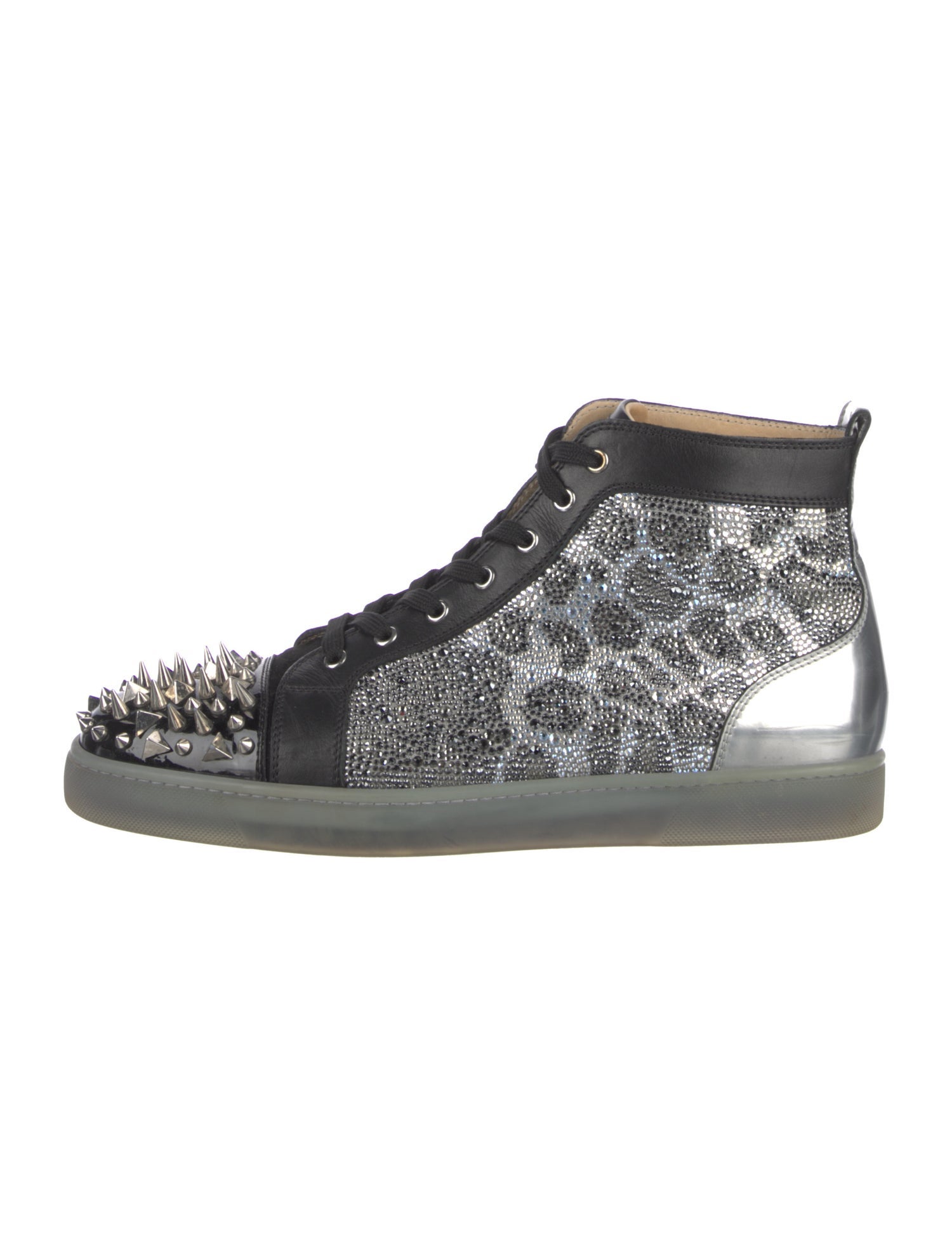 Christian Louboutin Spike Accents Leather Sneakers