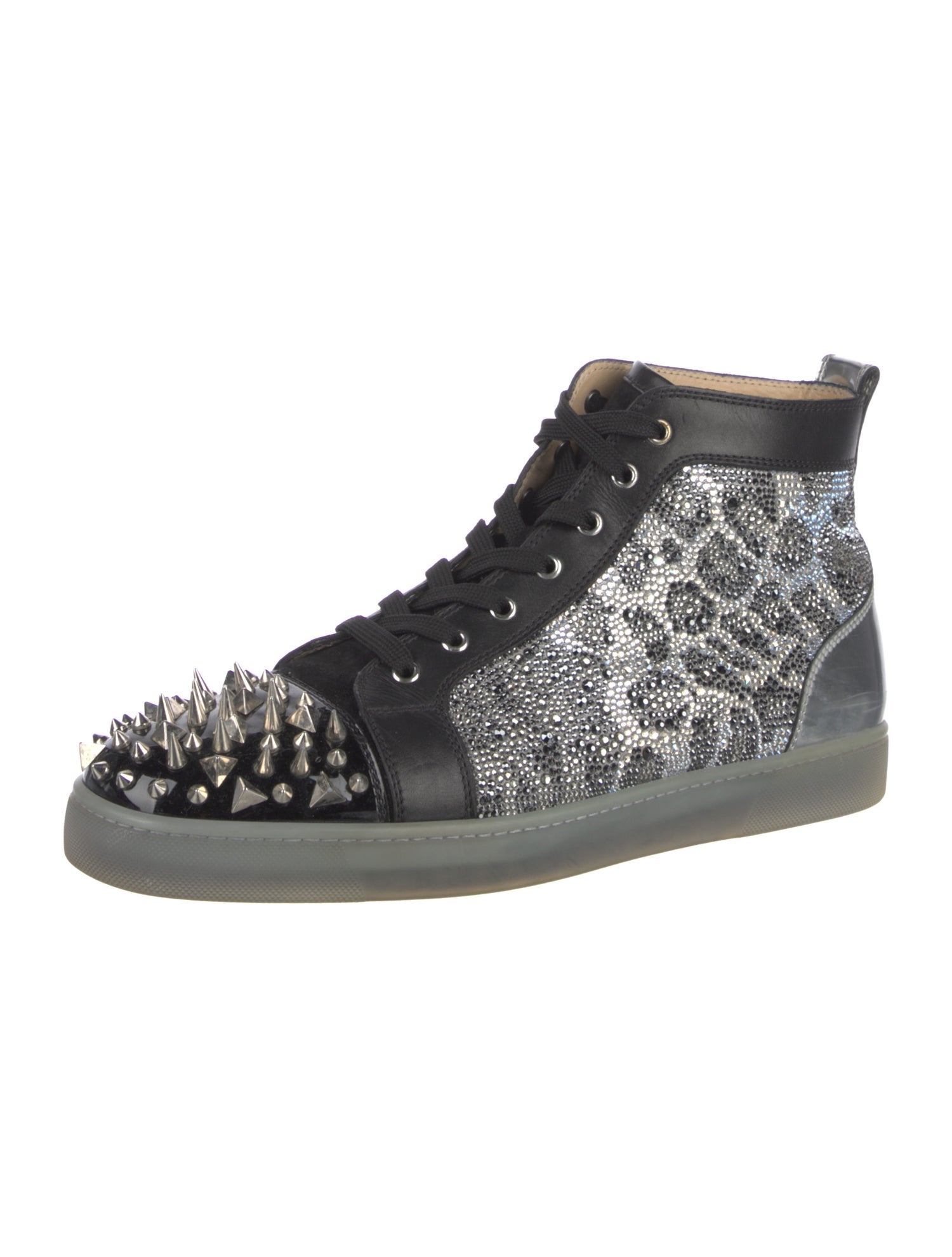 Christian Louboutin Spike Accents Leather Sneakers