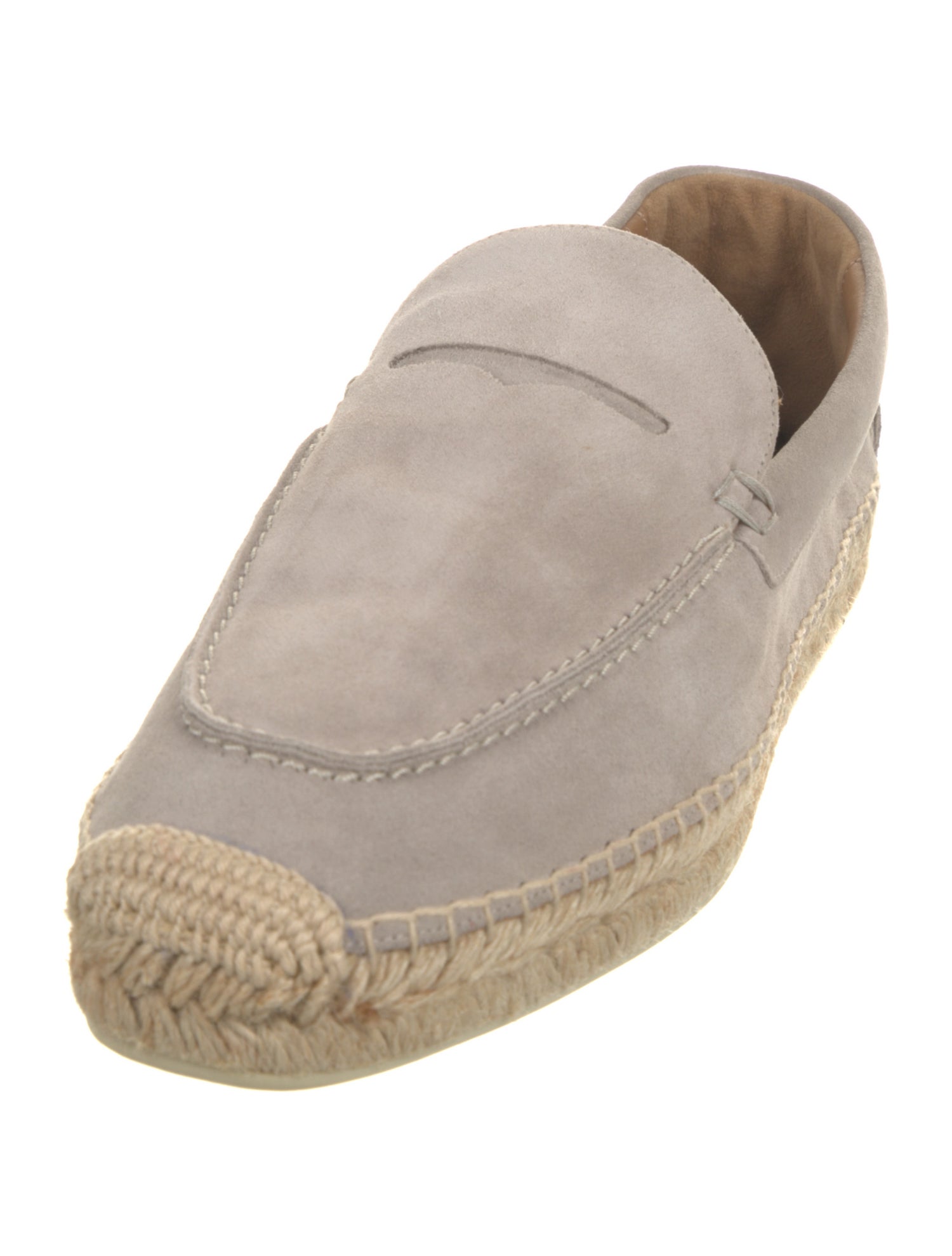 Christian Louboutin Suede Whipstitch Trim Espadrilles