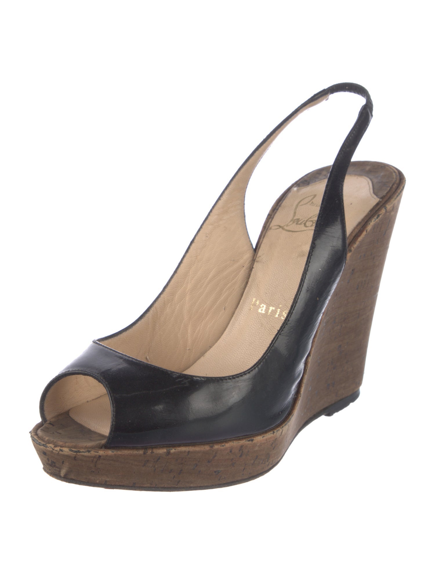 Christian Louboutin Patent Leather Slingback Pumps