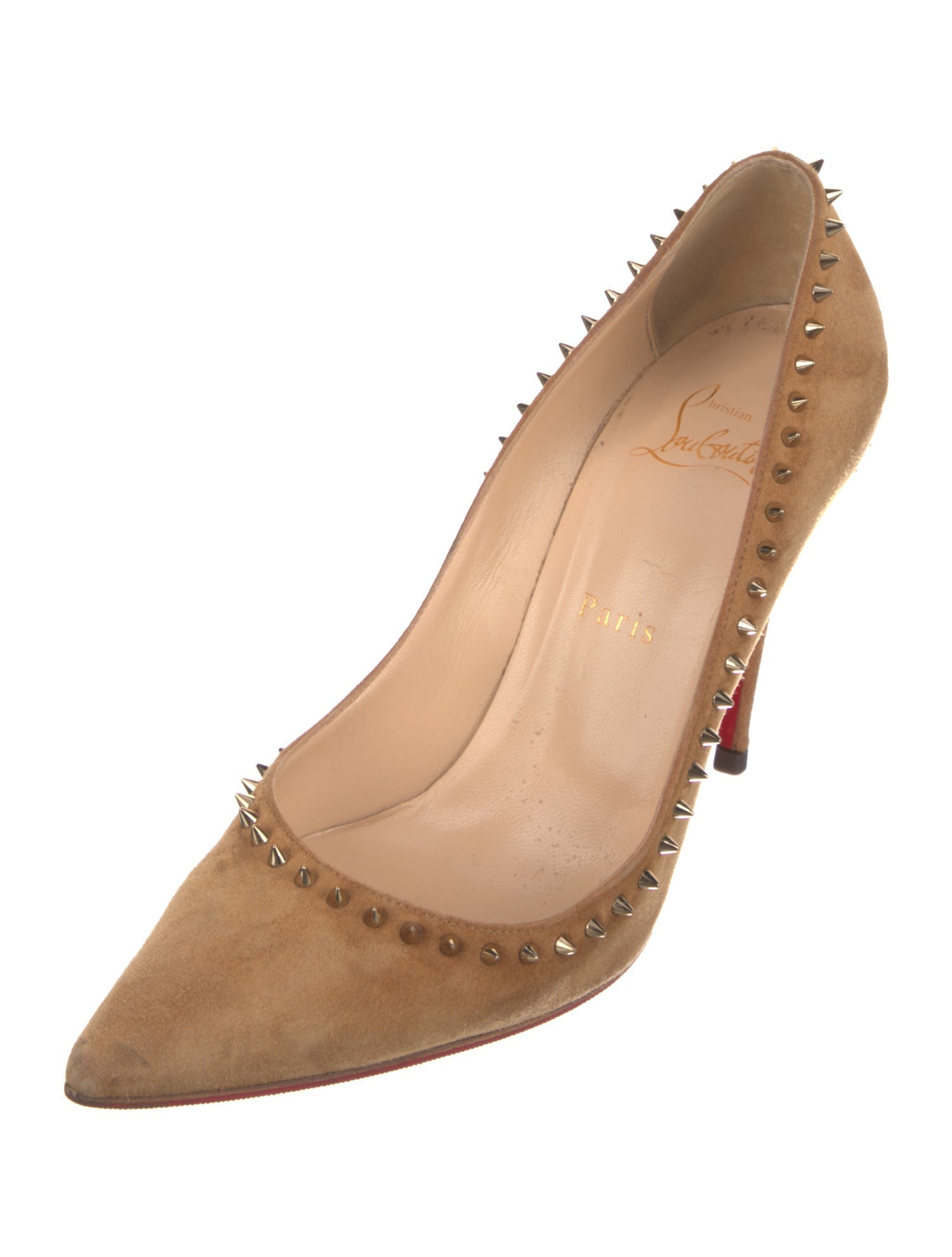 Christian Louboutin Suede Studded Accents Pumps