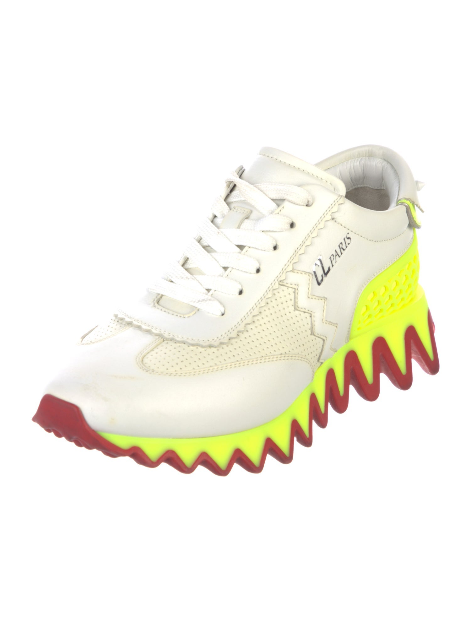Christian Louboutin Rockstud Accents Leather Sneakers