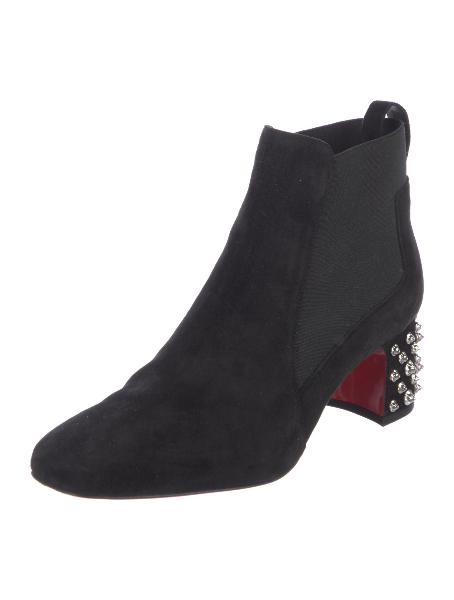 Christian Louboutin Spike Accents Suede Chelsea Boots