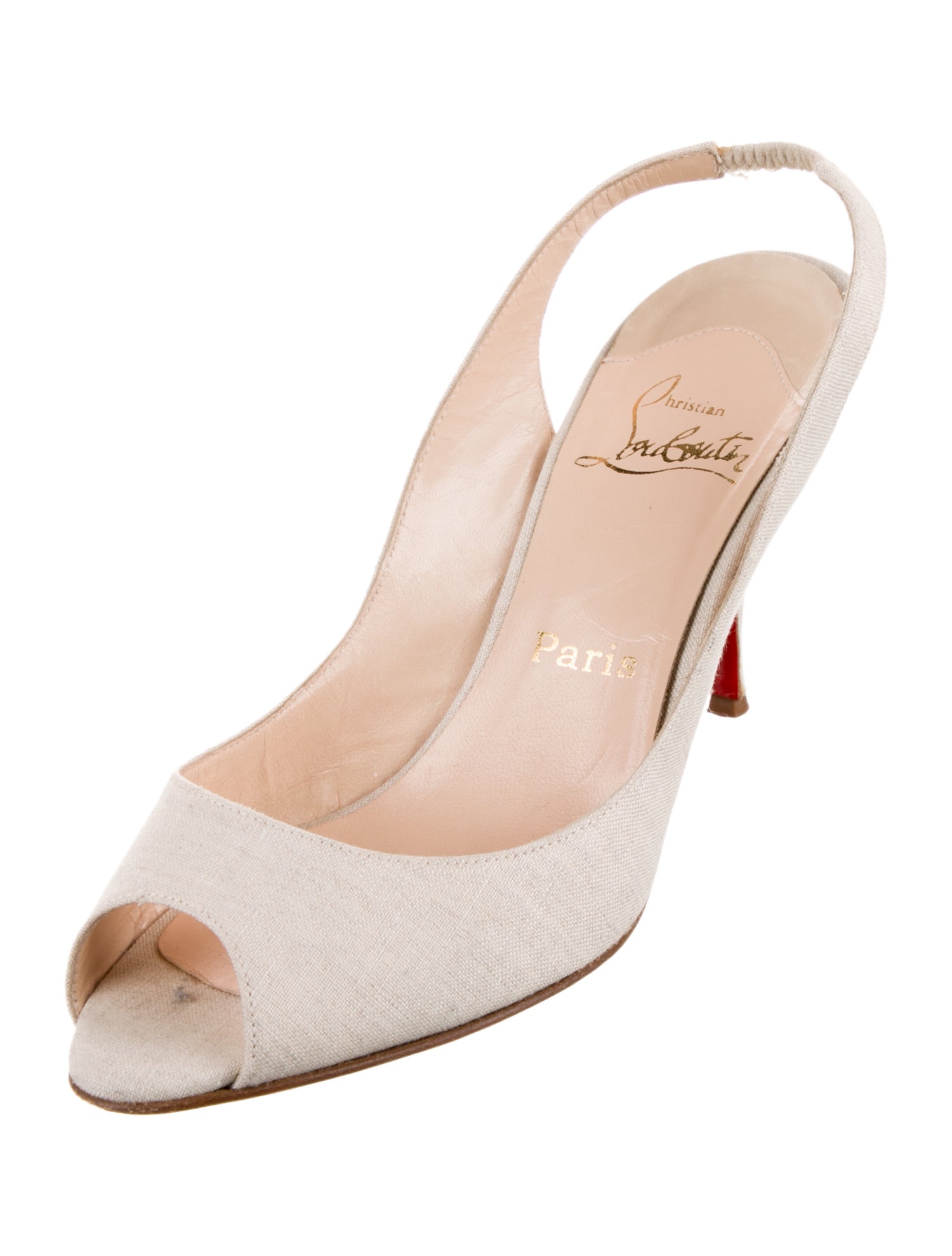 Christian Louboutin Canvas Slingback Pumps