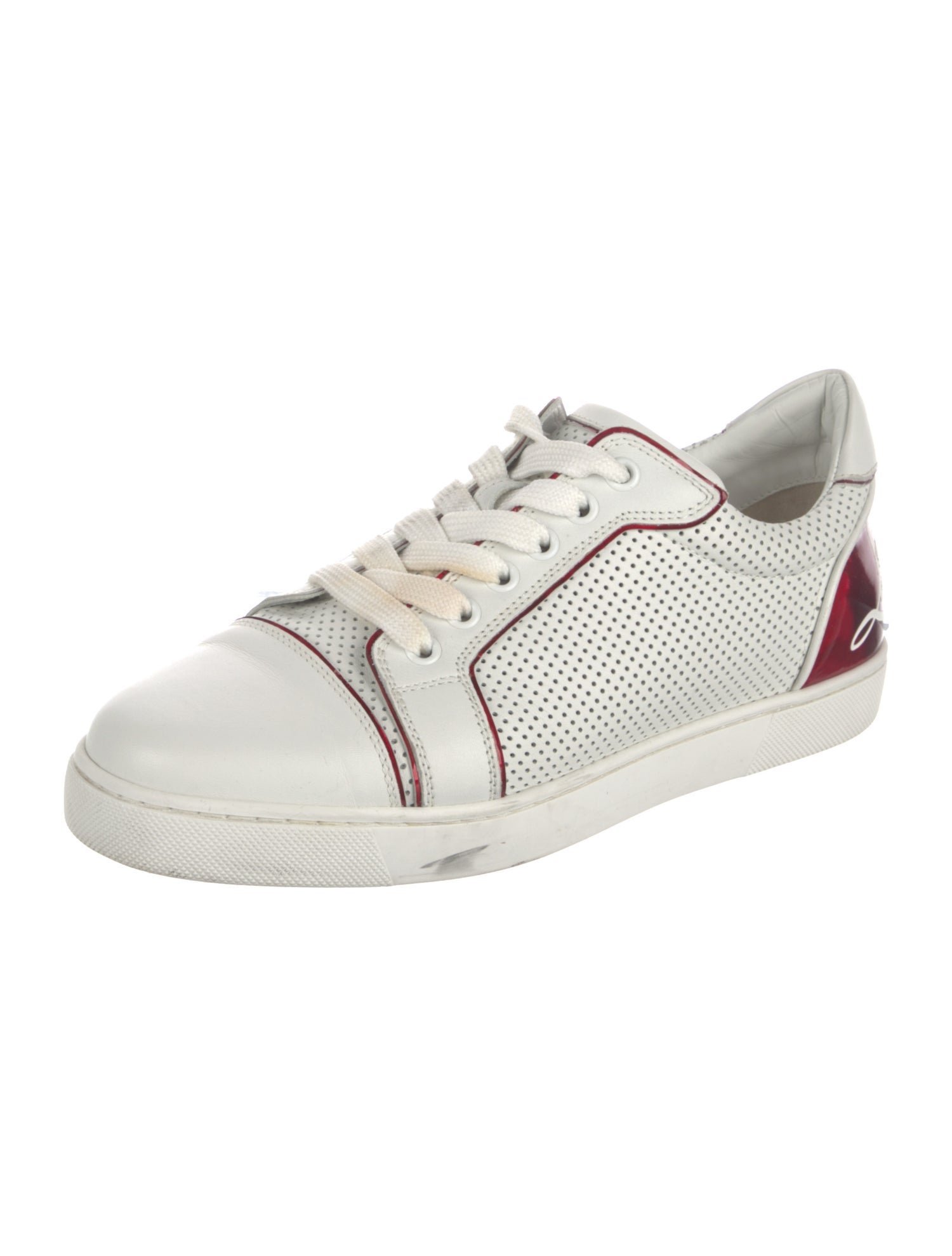 Christian Louboutin Leather Leather Trim Embellishment Sneakers