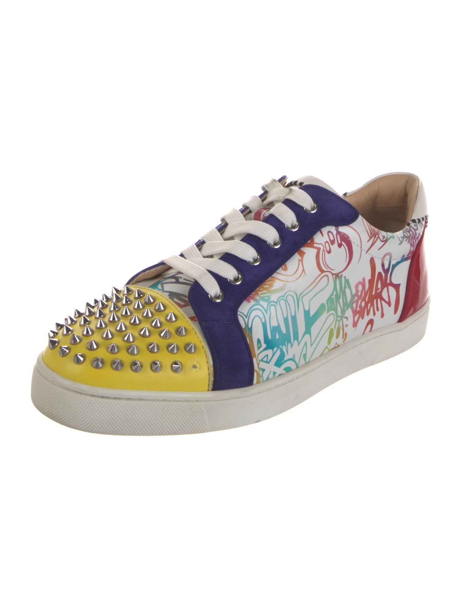 Christian Louboutin Spike Accents Leather Sneakers