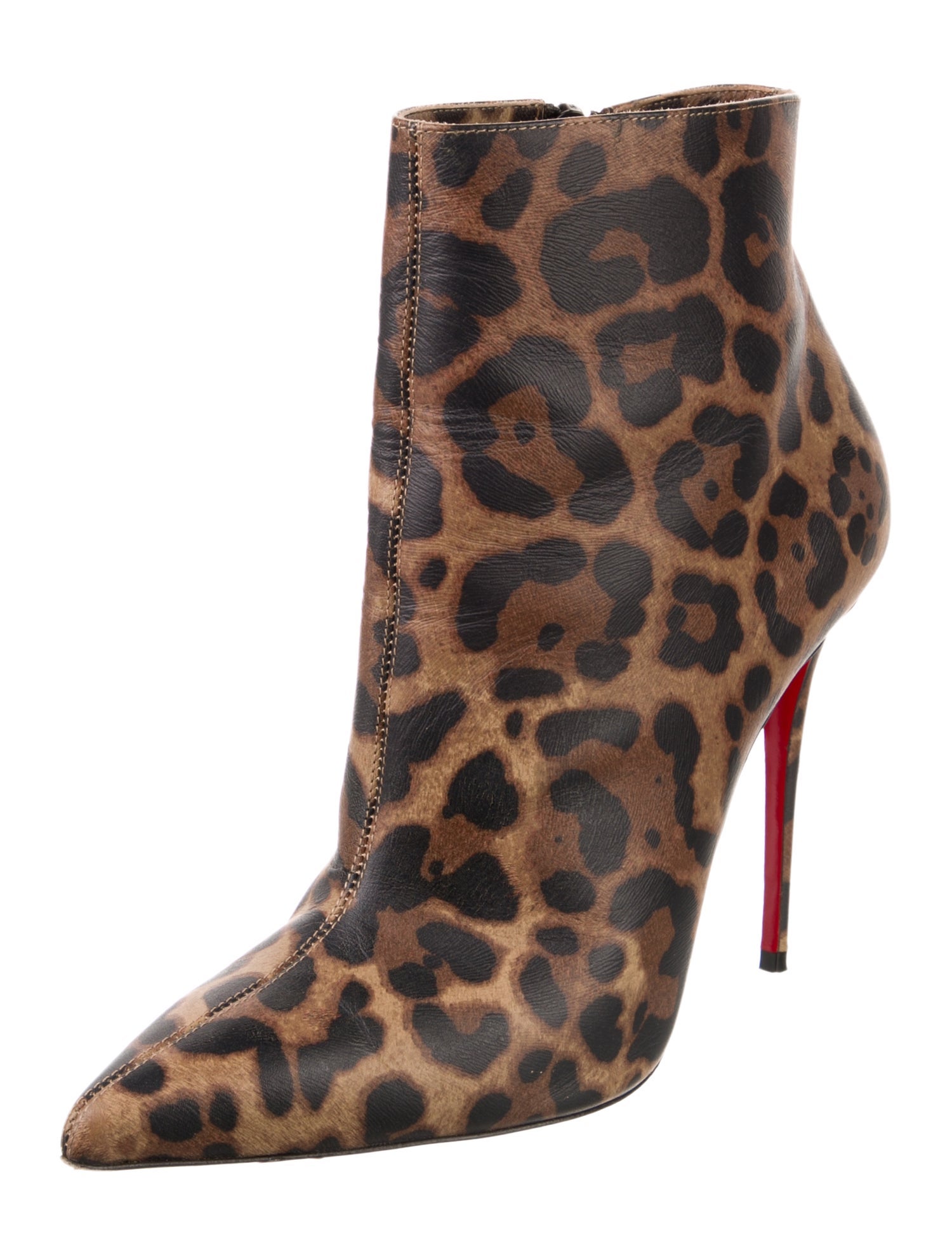 Christian Louboutin Leather Animal Print Boots