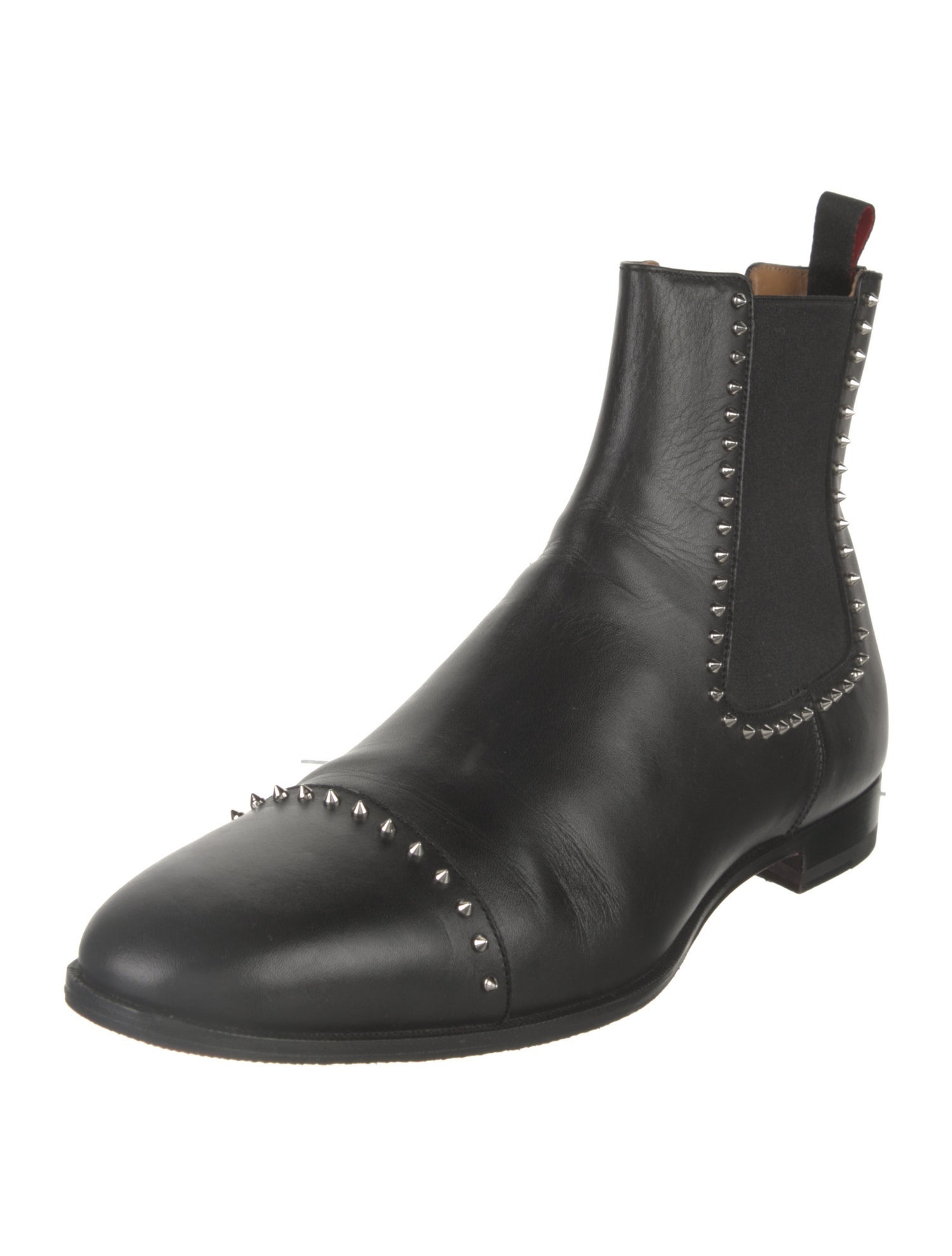 Christian Louboutin Spike Accents Leather Chelsea Boots
