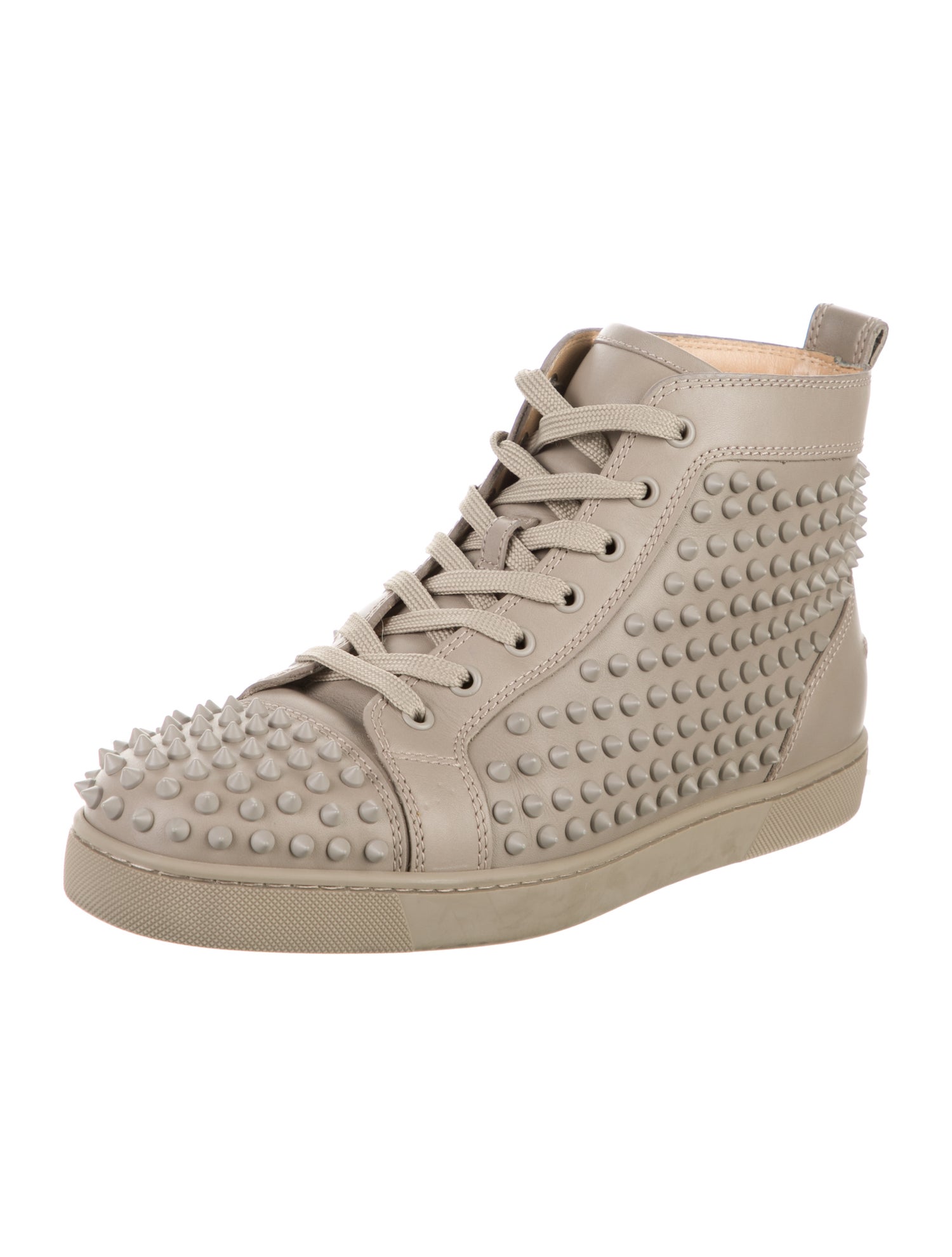 Christian Louboutin Spike Accents Leather Sneakers