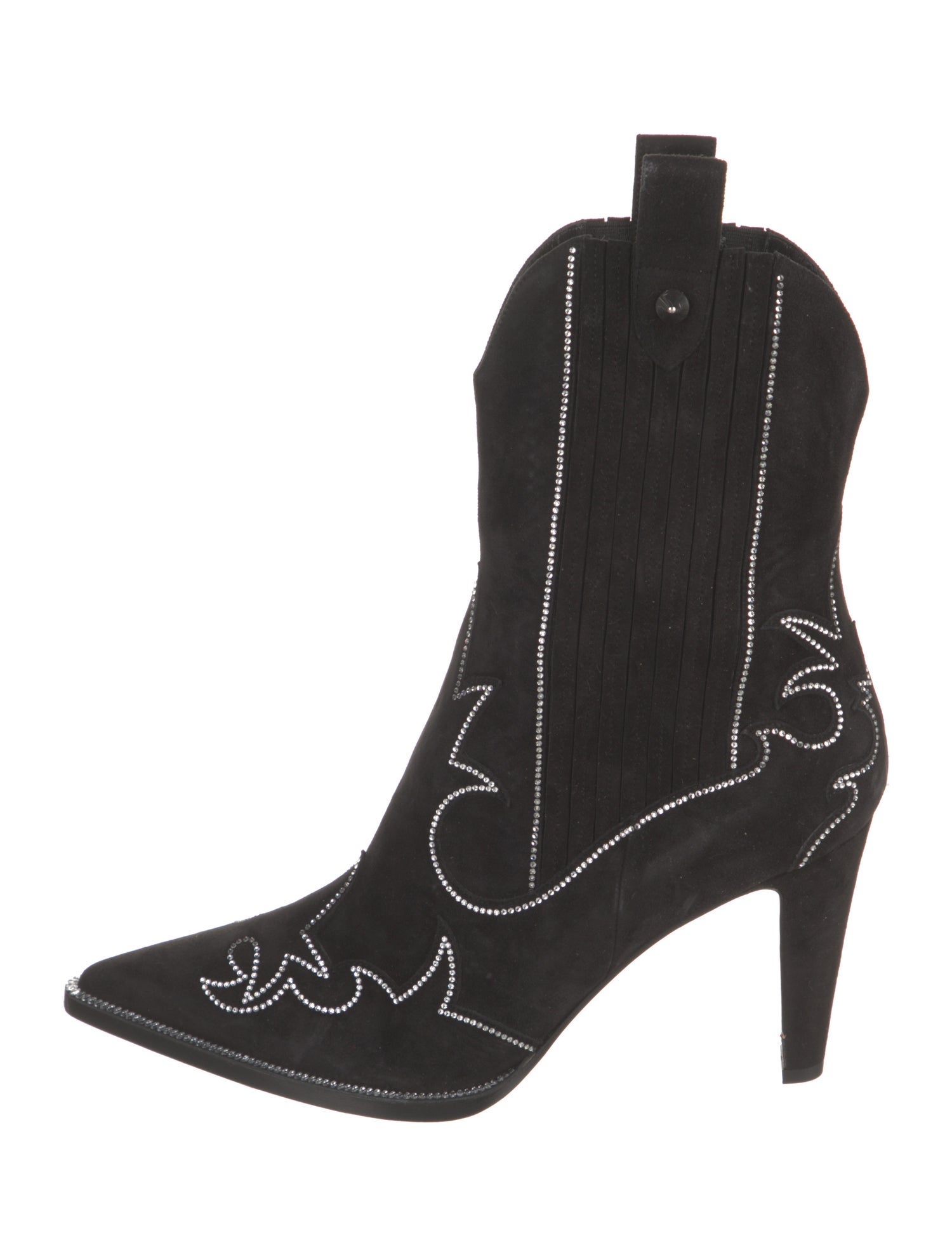 Christian Louboutin Spike Accents Suede Western Boots