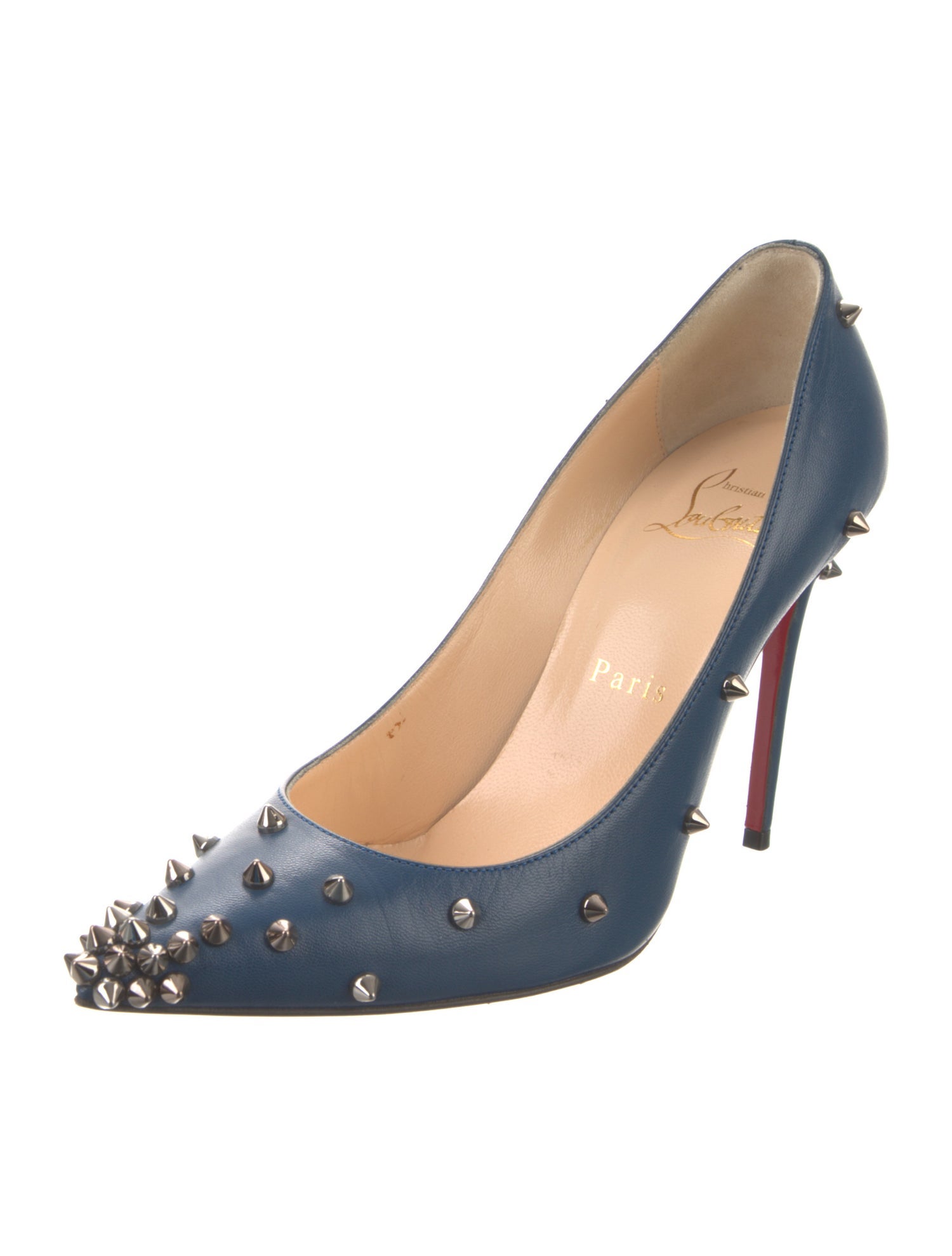 Christian Louboutin Spike Accents Leather Pumps