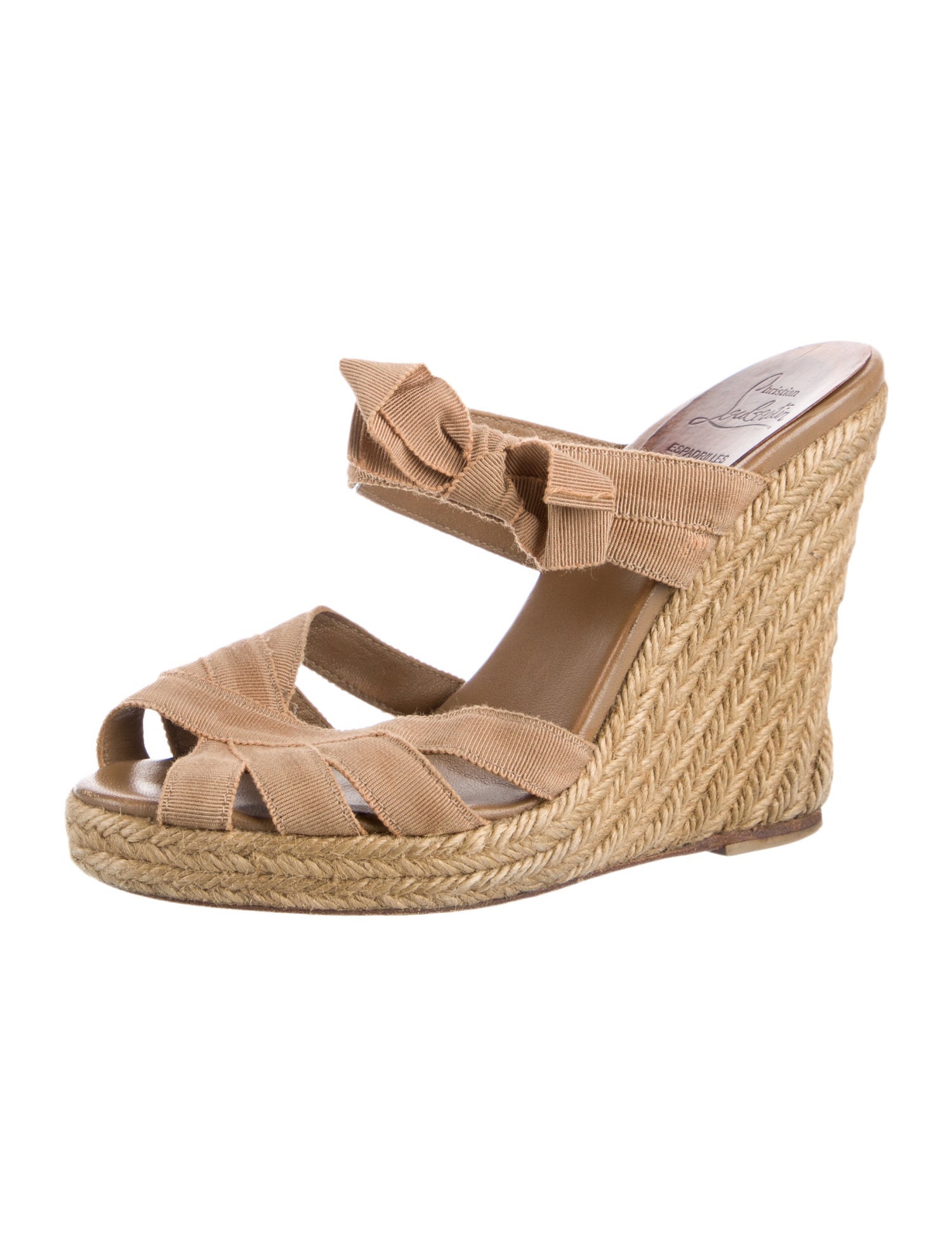 Christian Louboutin Jute Colorblock Pattern Espadrilles