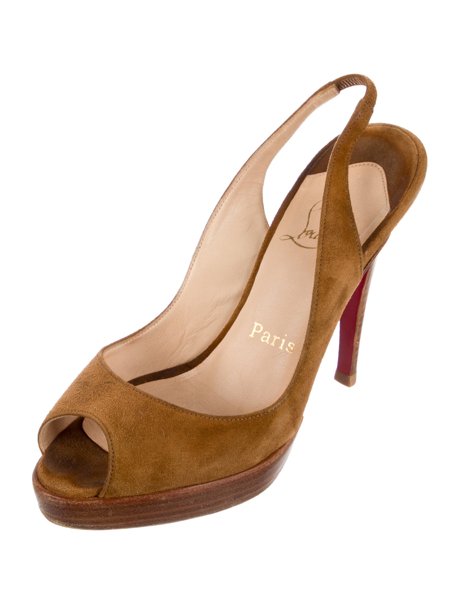 Christian Louboutin Suede Slingback Pumps