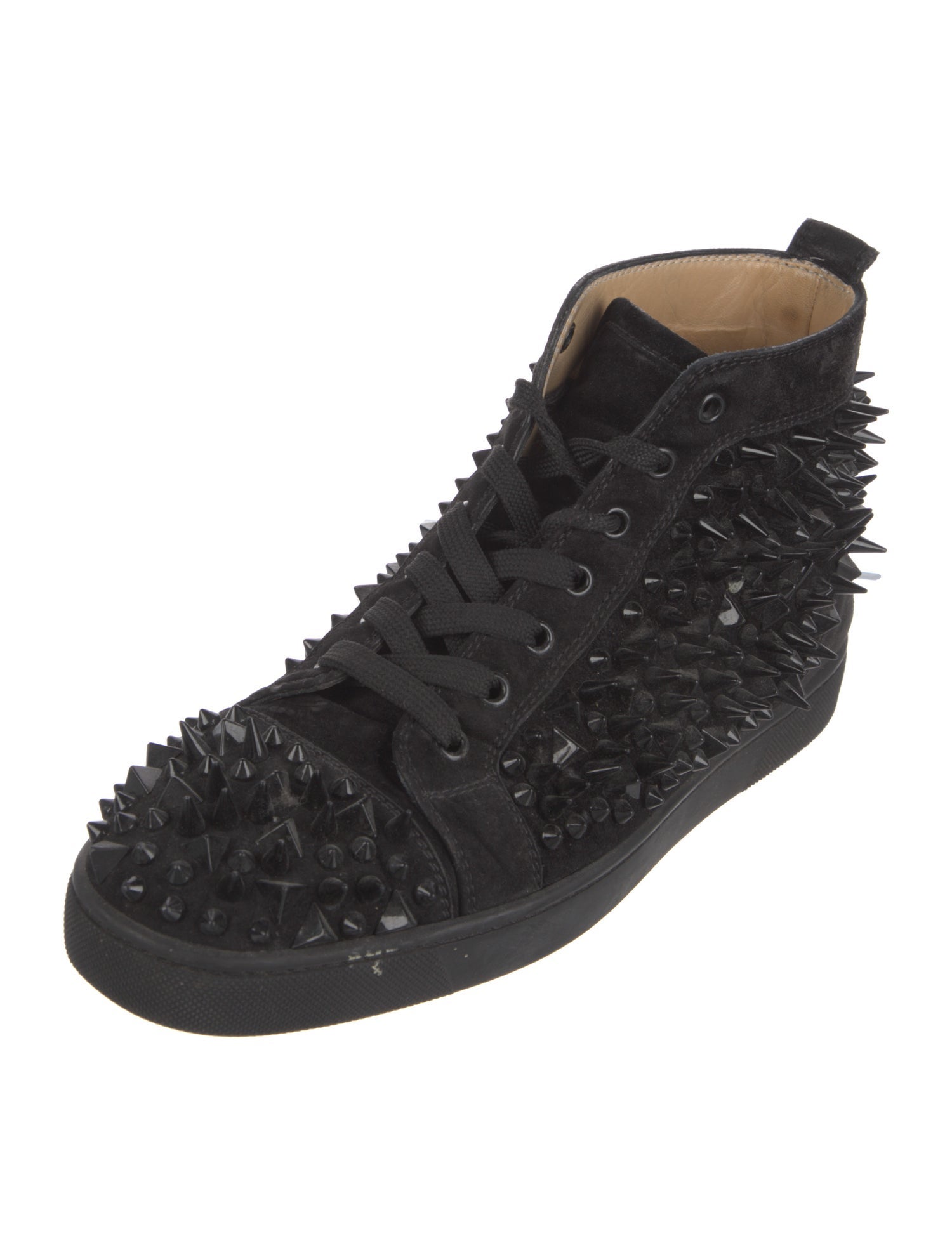 Christian Louboutin Spike Accents Suede Sneakers
