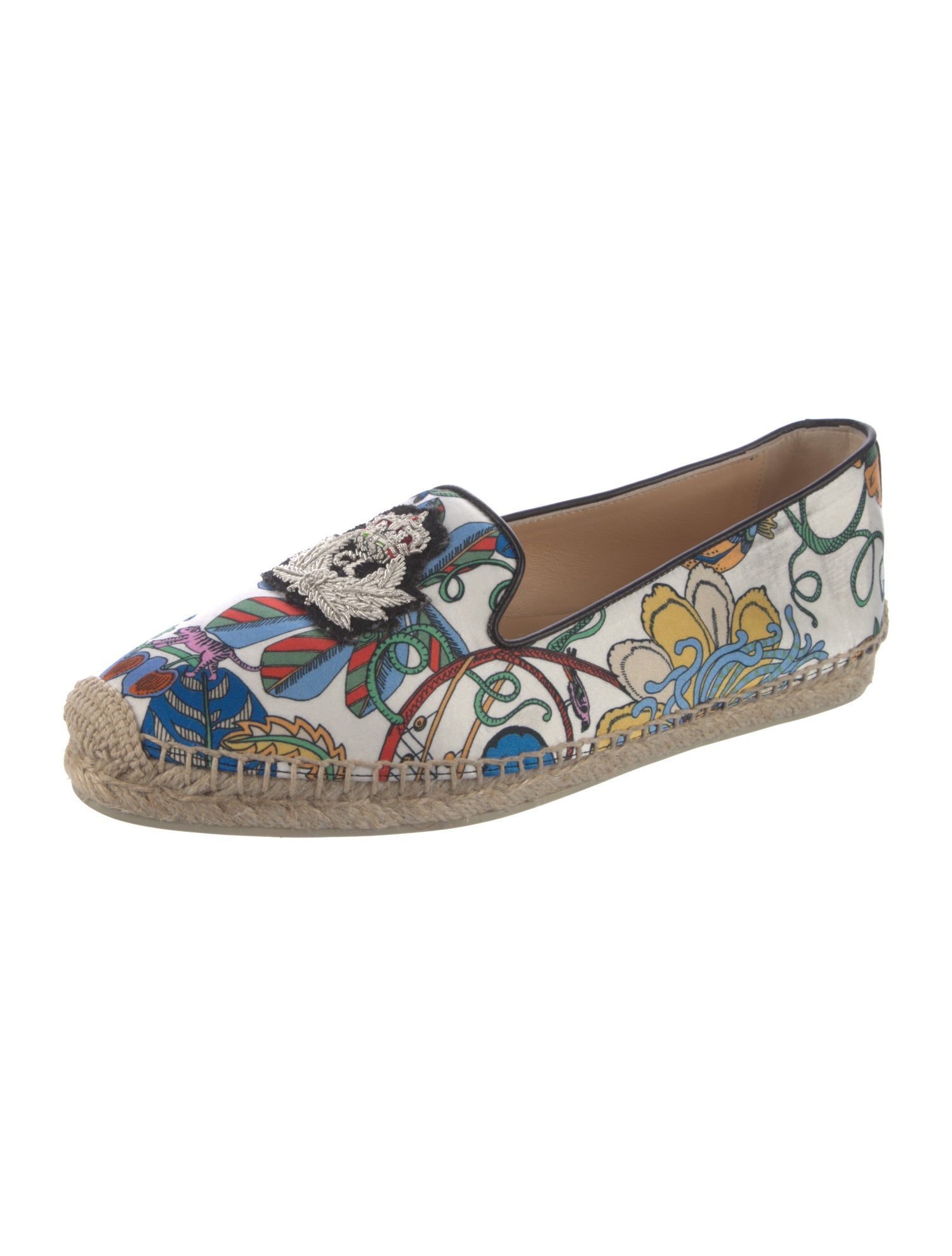 Christian Louboutin Leather Floral Print Espadrilles
