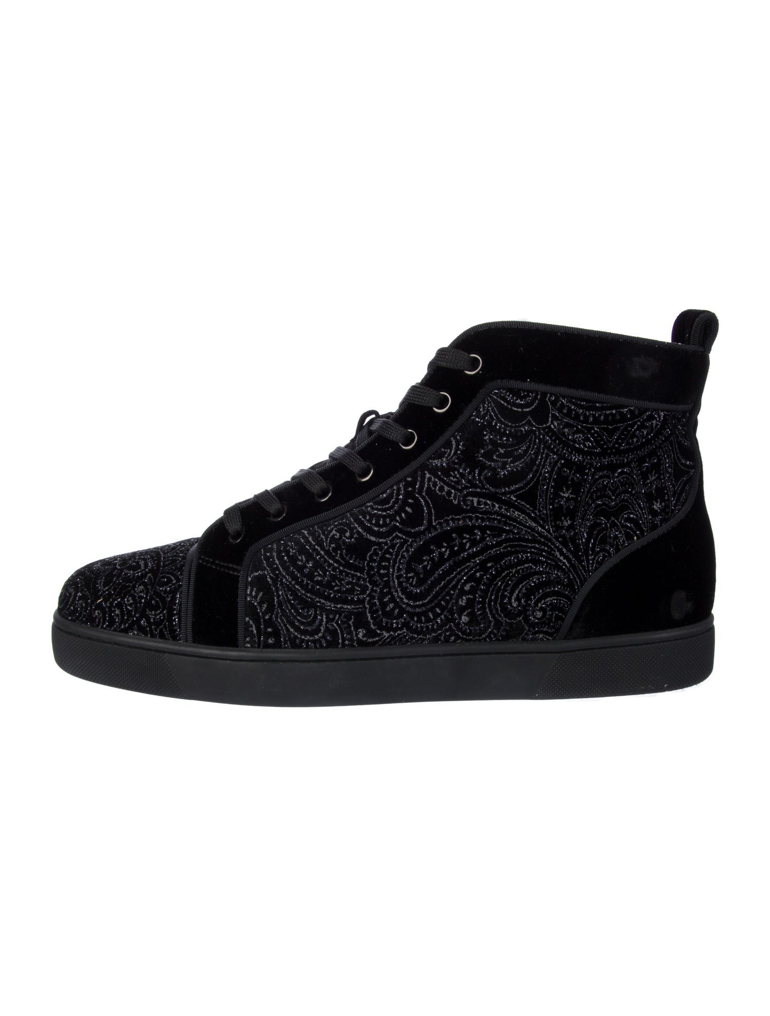 Christian Louboutin Velvet Paisley Print Sneakers