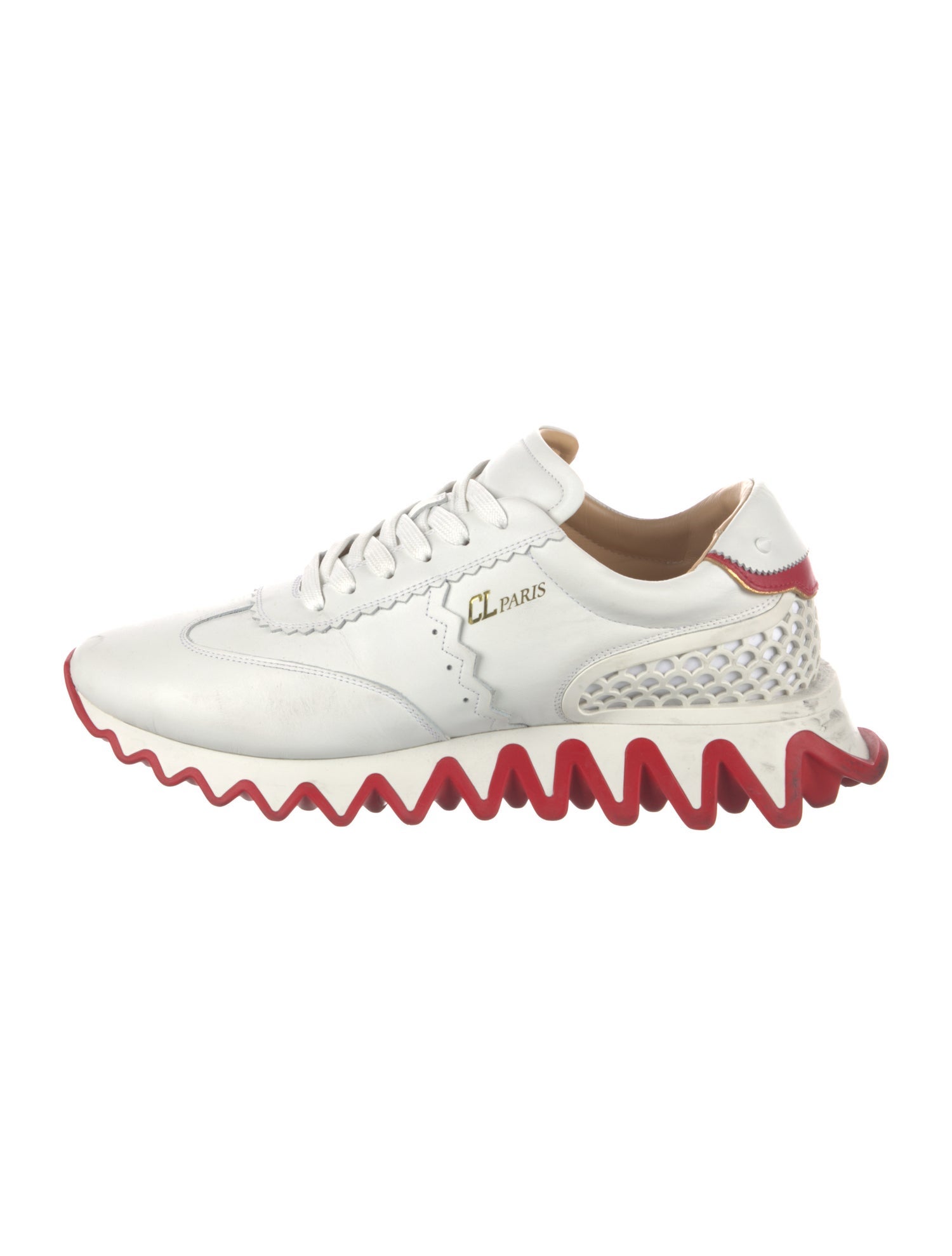 Christian Louboutin Spike Accents Leather Athletic Sneakers