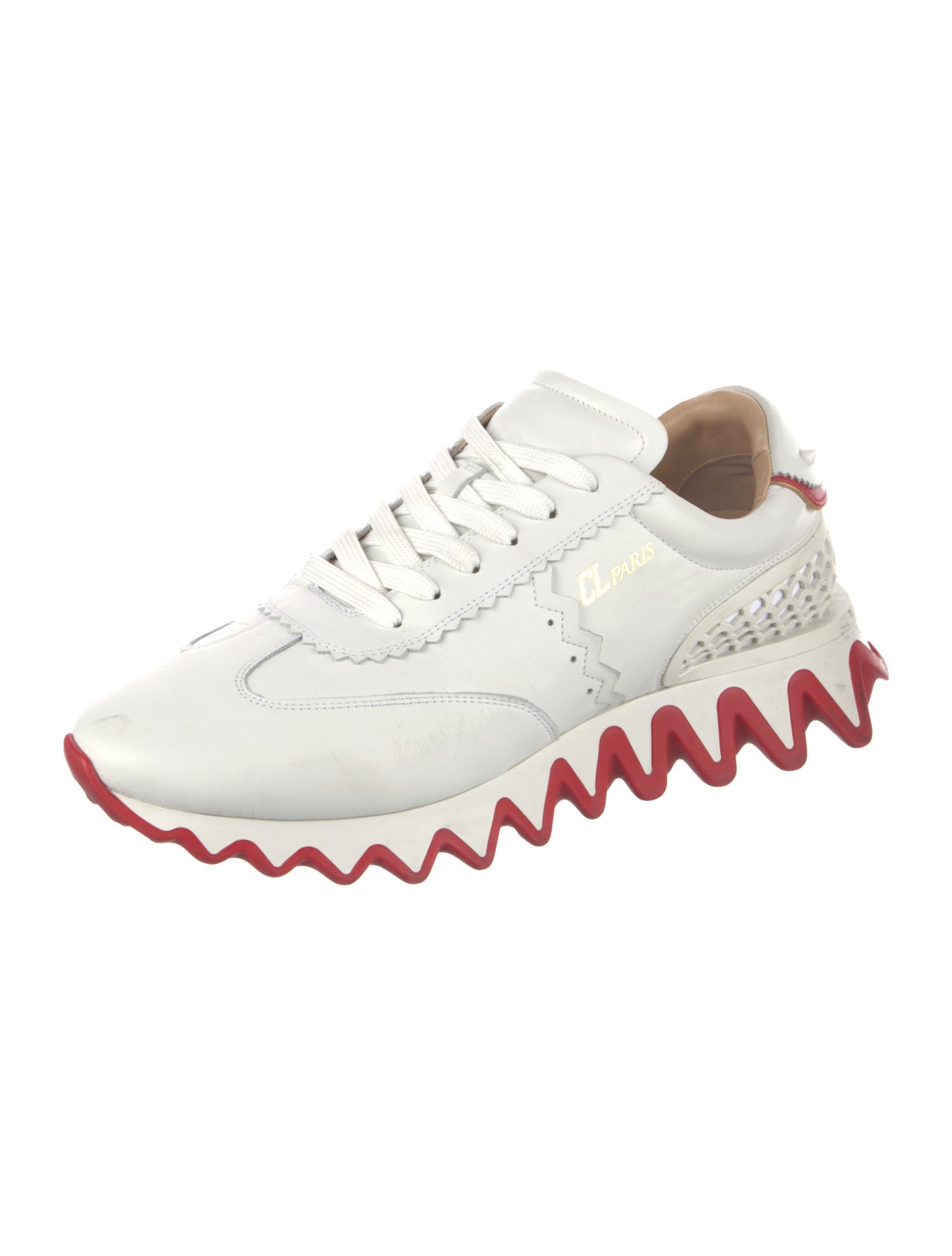 Christian Louboutin Spike Accents Leather Athletic Sneakers