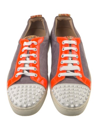 Christian Louboutin Spike Accents Suede Sneakers