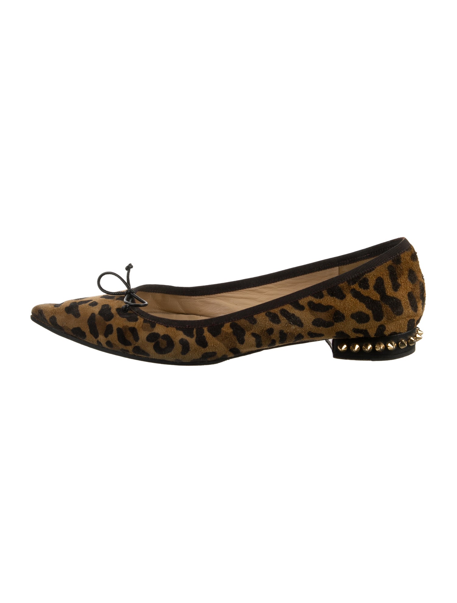 Christian Louboutin Spike Accents Suede Ballet Flats