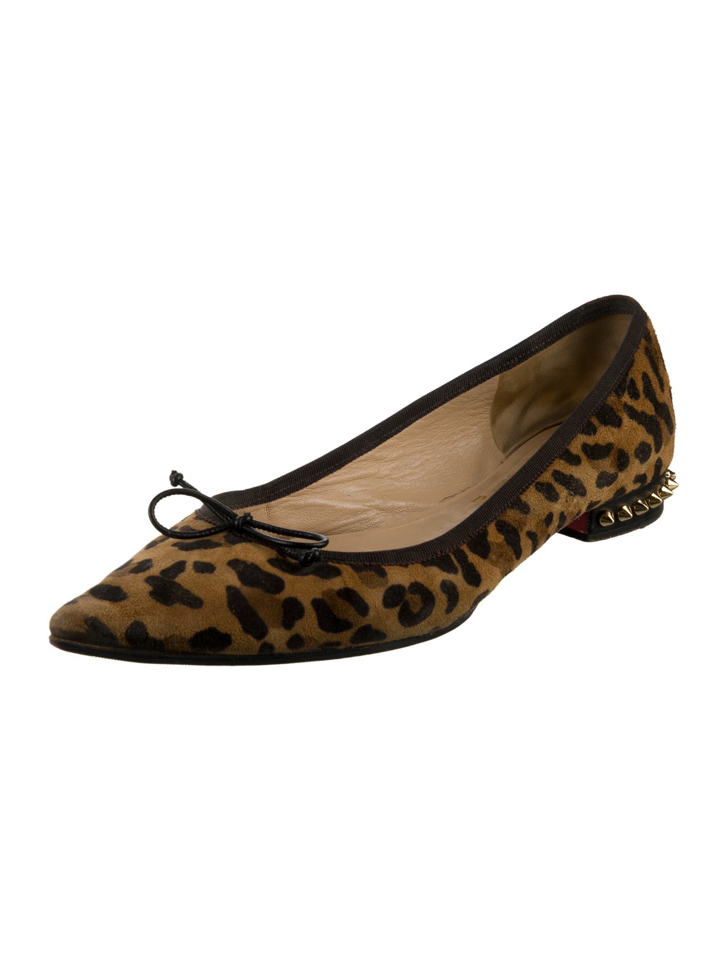 Christian Louboutin Spike Accents Suede Ballet Flats