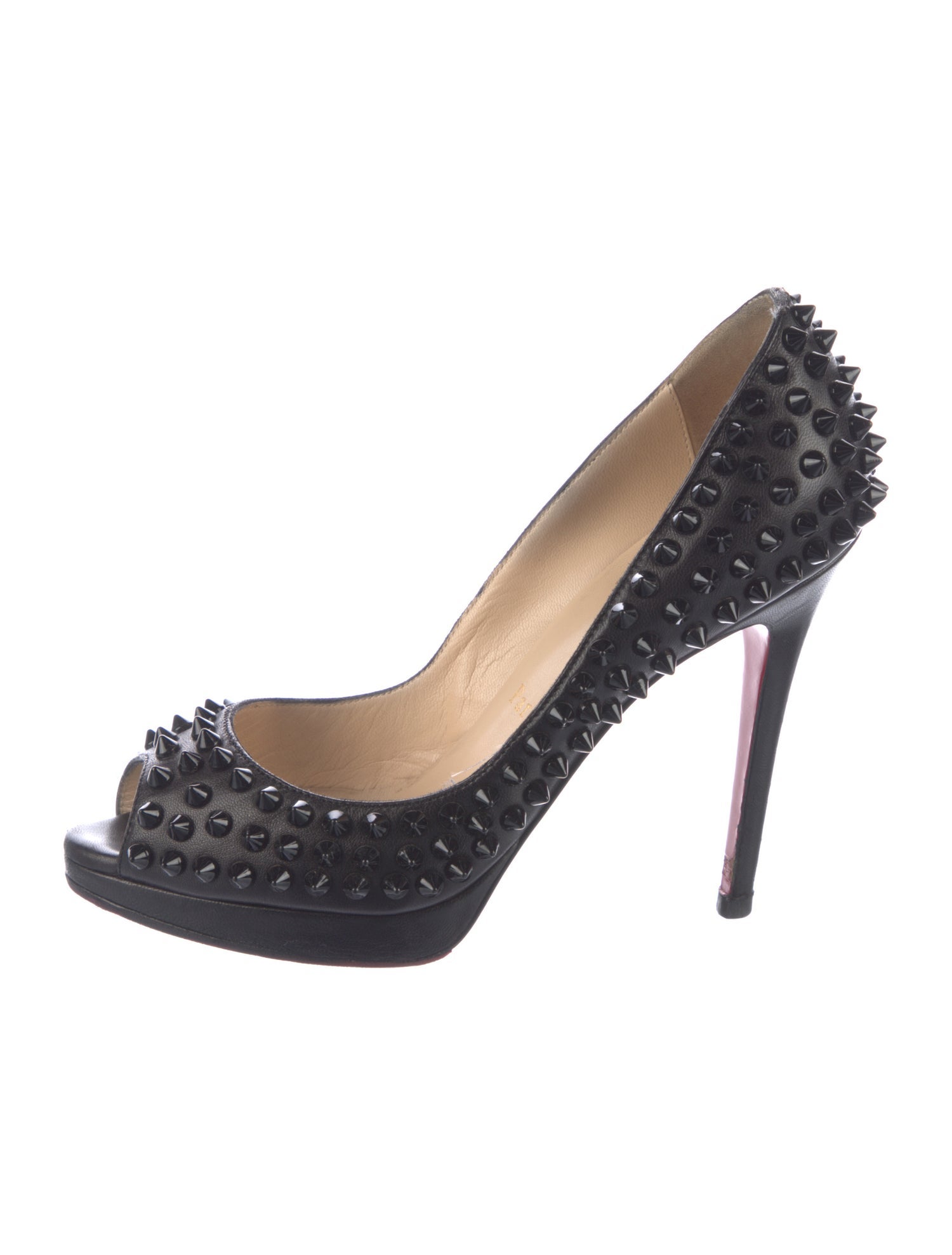 Christian Louboutin Spike Accents Leather Pumps