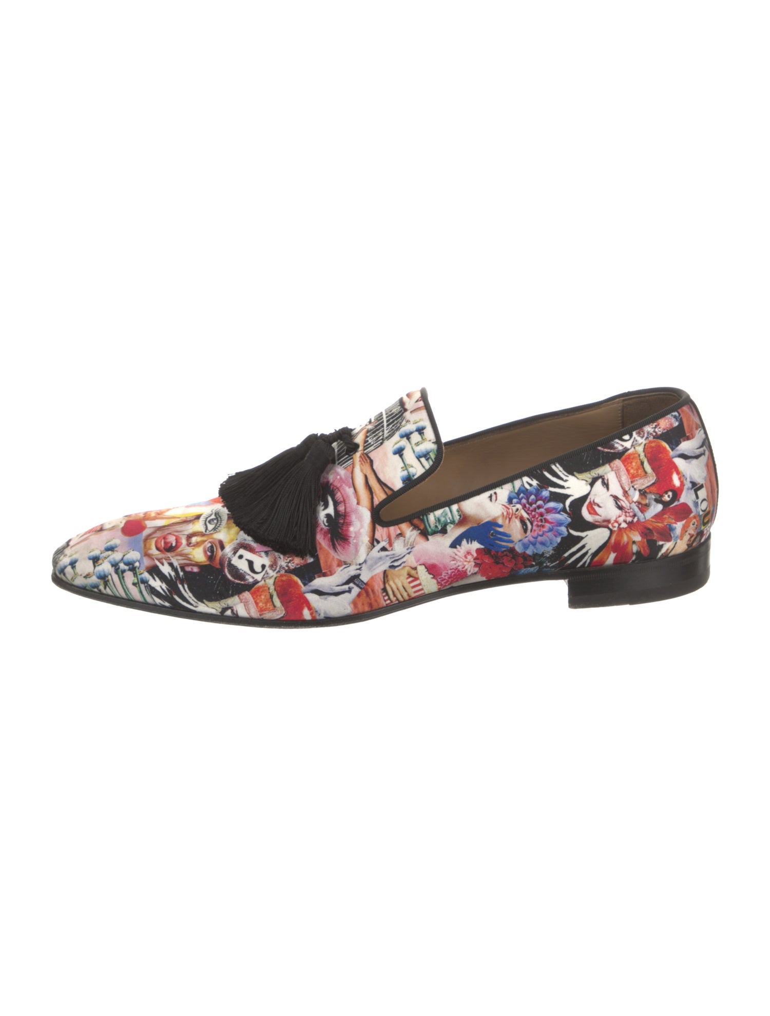 Christian Louboutin Satin Printed Moccasins